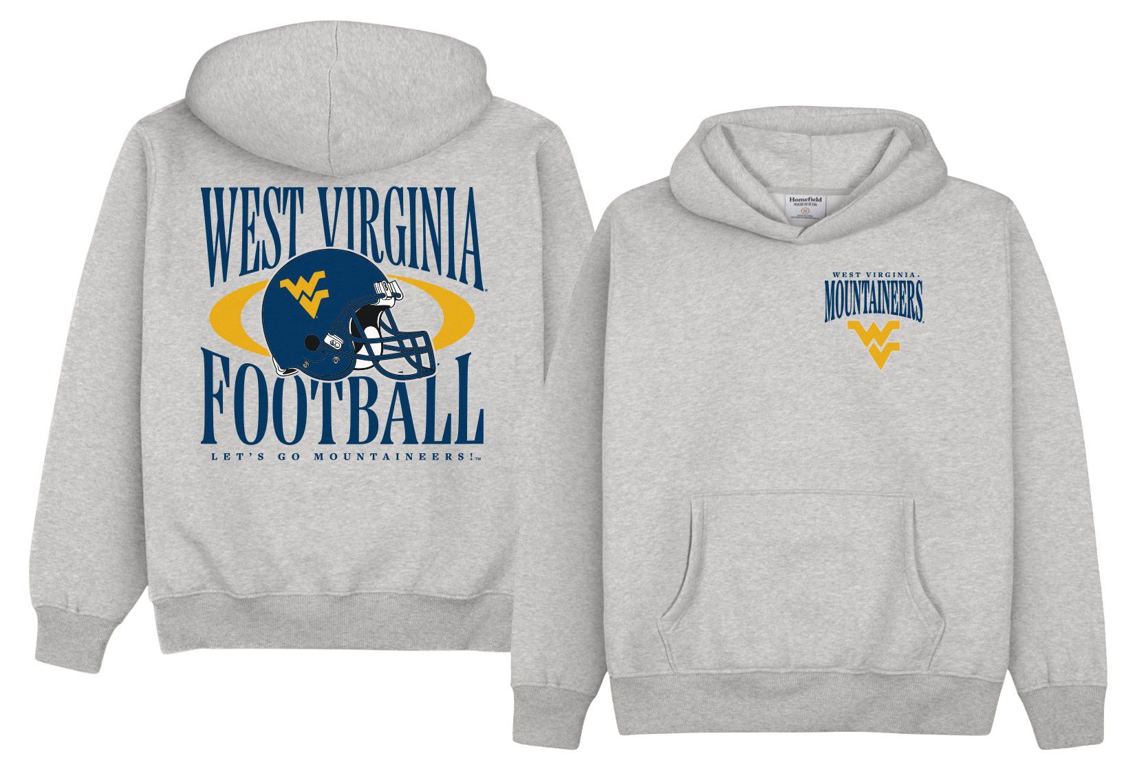 Homefield Men's West Virginia Mountaineers Heavyweight Football Hoodie