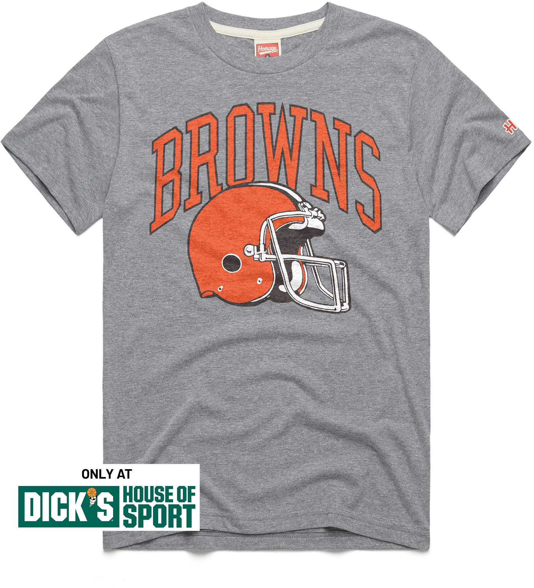 HOMAGE Men's Cleveland Browns Grey Arch Helmet T-Shirt