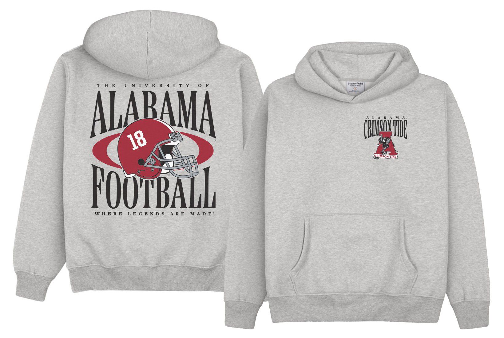 Homefield Men's Alabama Crimson Tide Heavyweight Football Hoodie