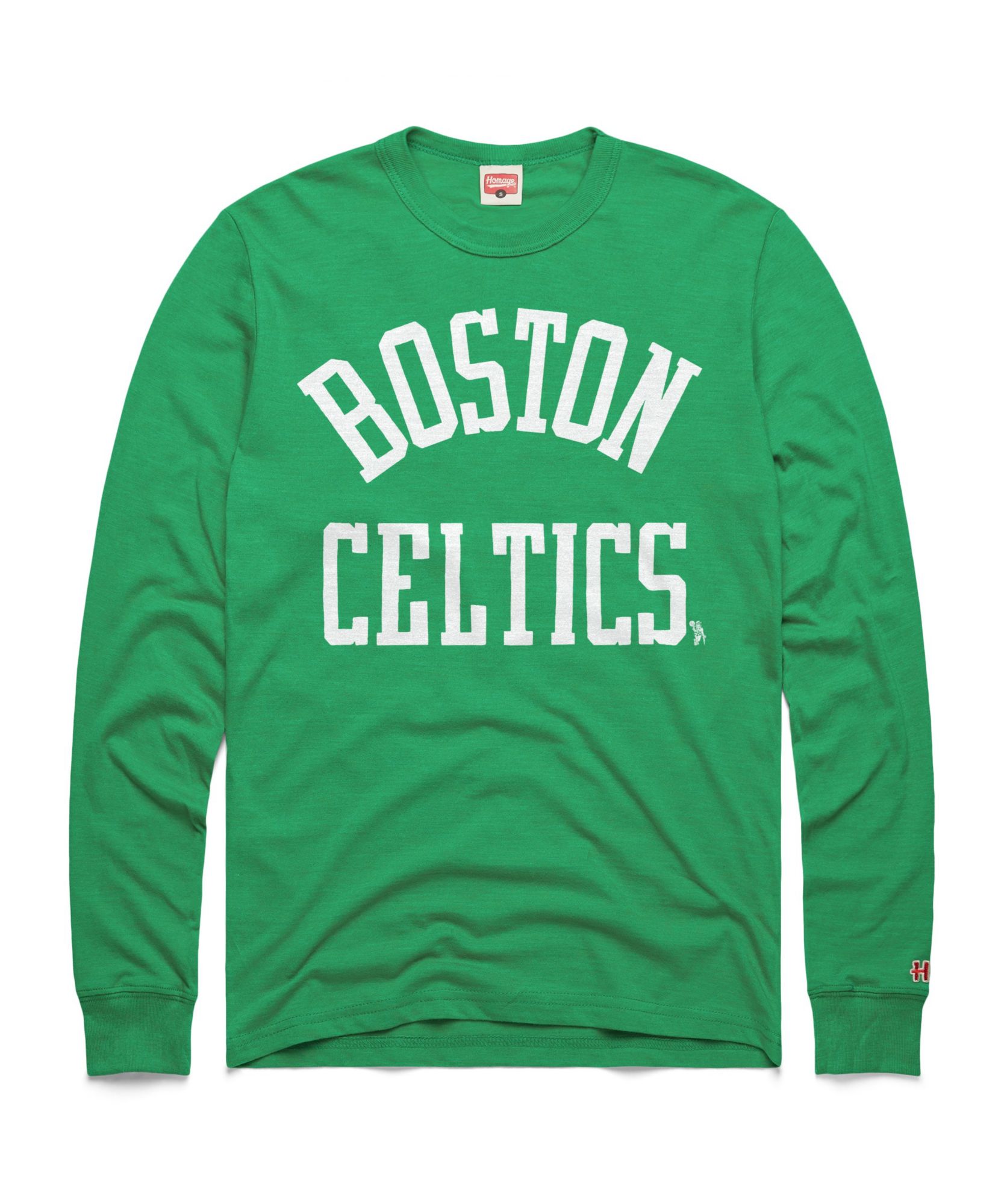 HOMAGE Men's Boston Celtics Classic Wordmark Long Sleeve Shirt
