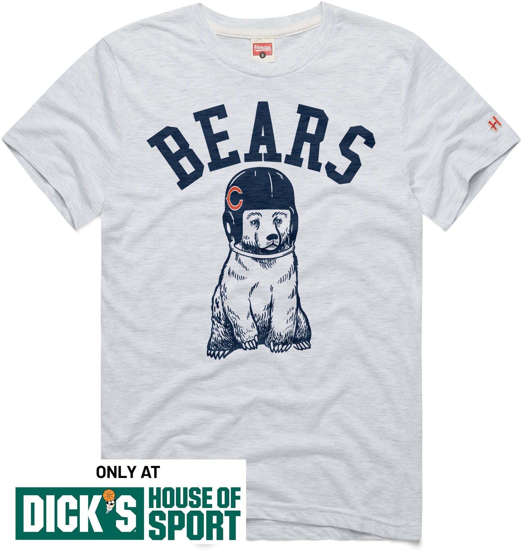 HOMAGE Men's Chicago Bears Ash Helmet T-Shirt
