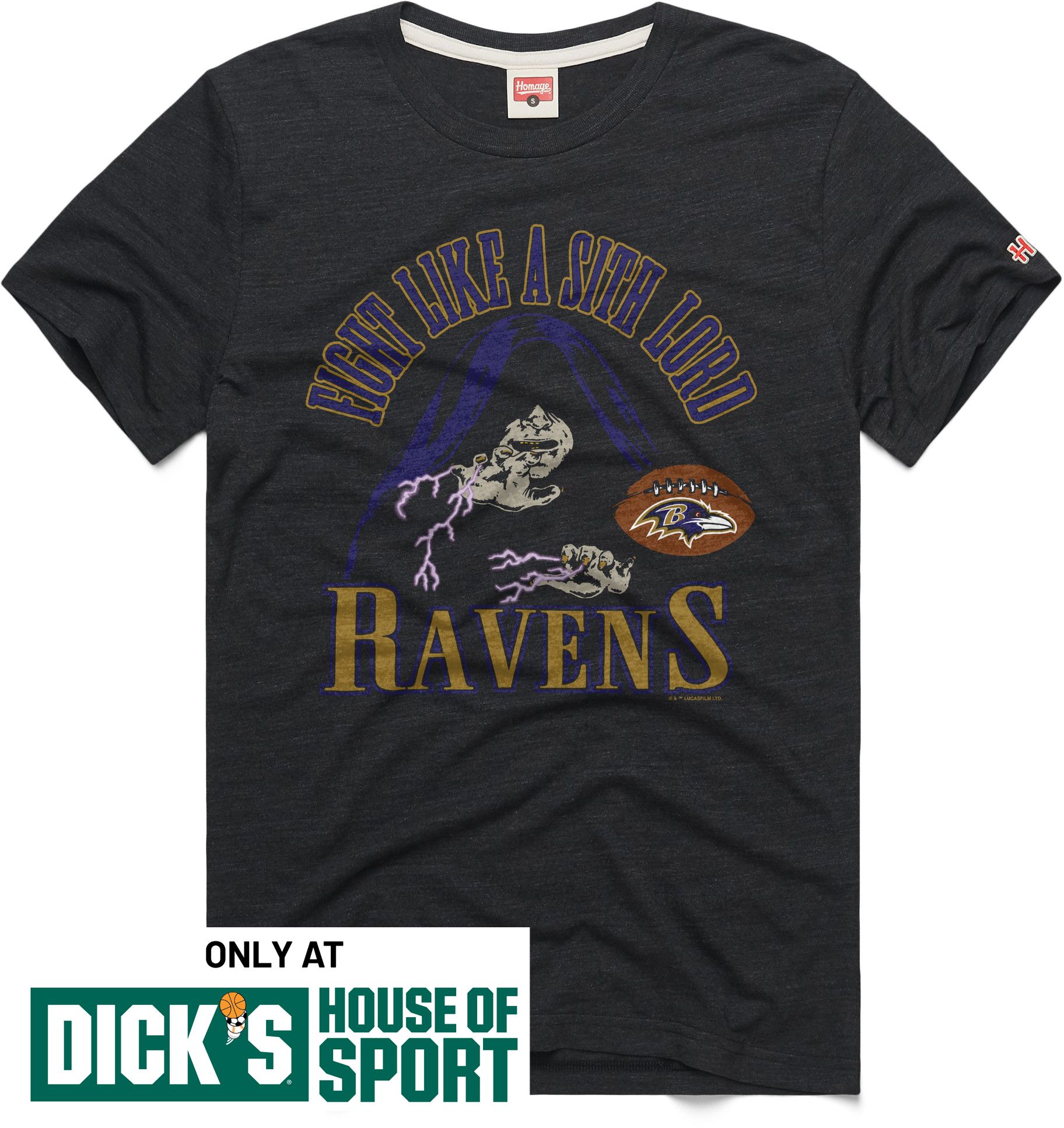 HOMAGE Men's Baltimore Ravens Star Wars Dark Side T-Shirt