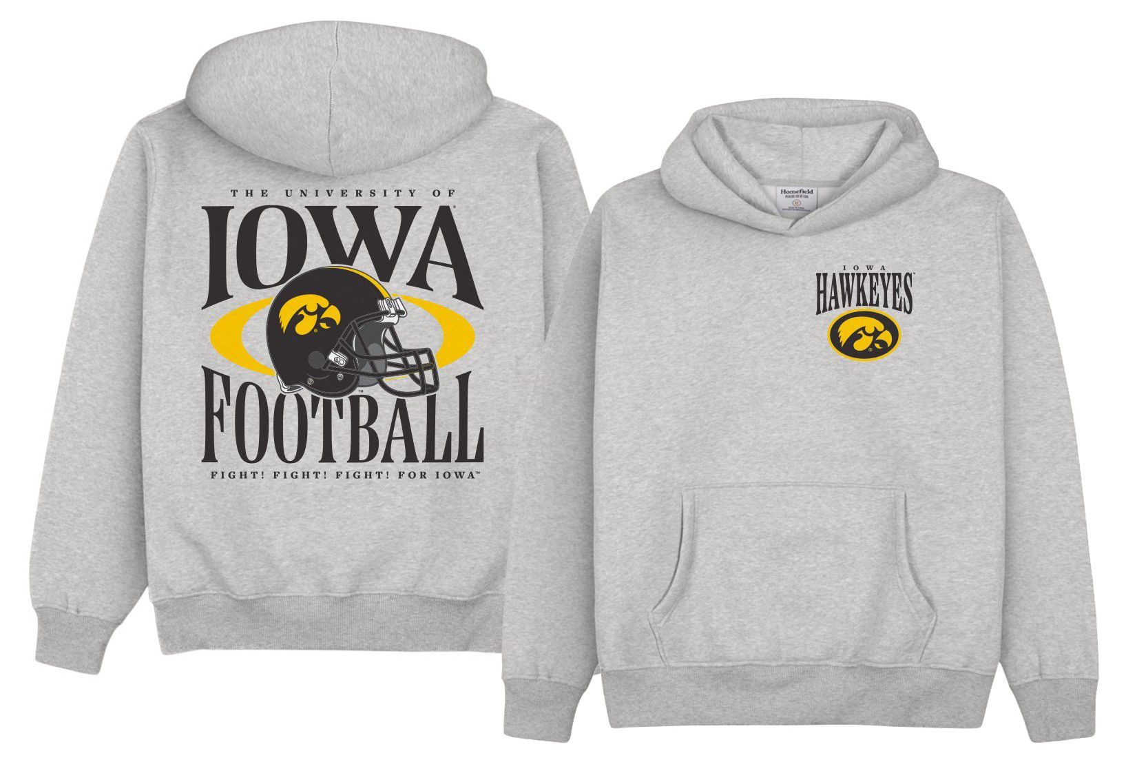 Homefield Men's Iowa Hawkeyes Heavyweight Football Hoodie
