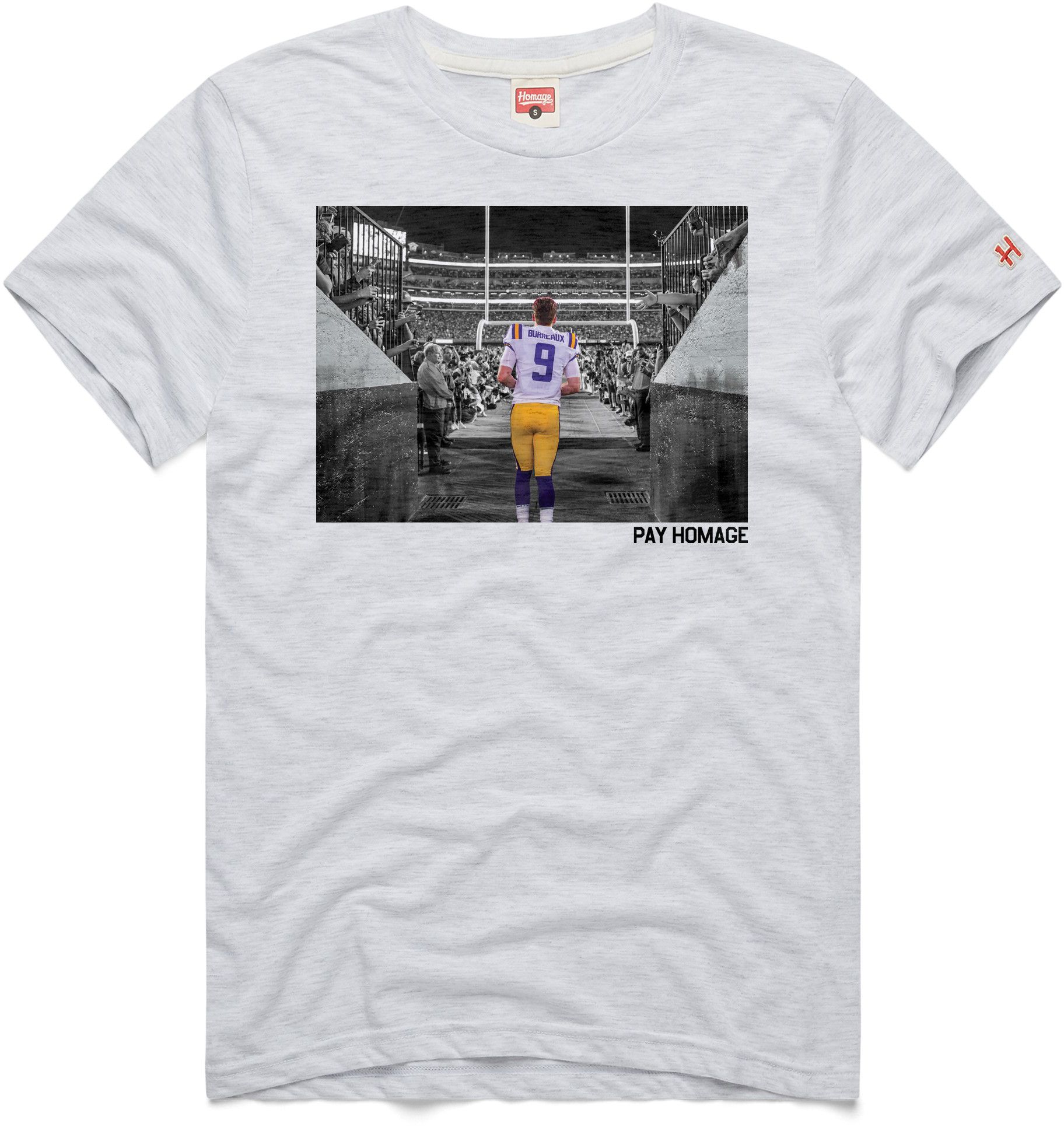 HOMAGE Men's LSU Tigers Ash Joe Burrow T-Shirt