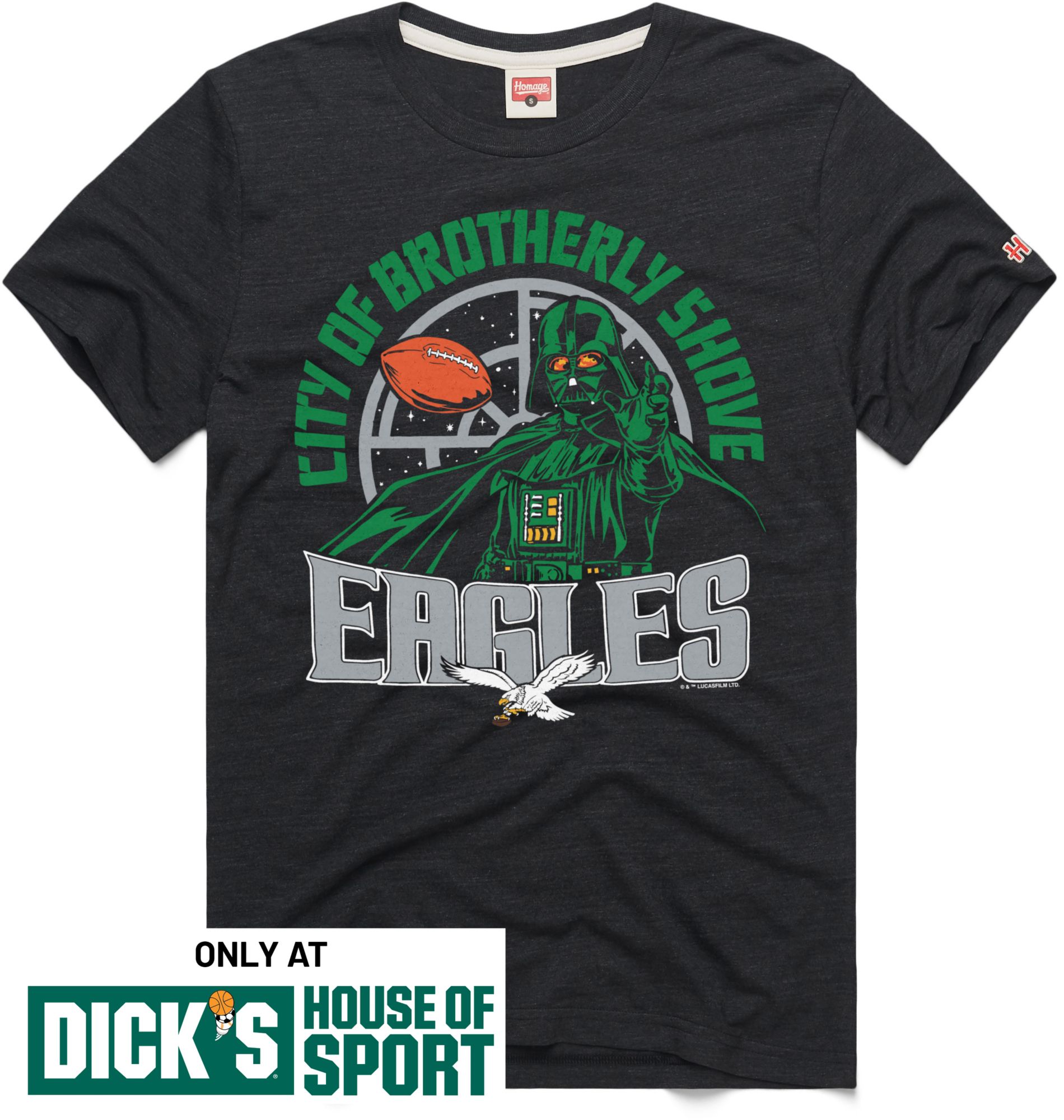 HOMAGE Men's Philadelphia Eagles Star Wars Dark Side T-Shirt