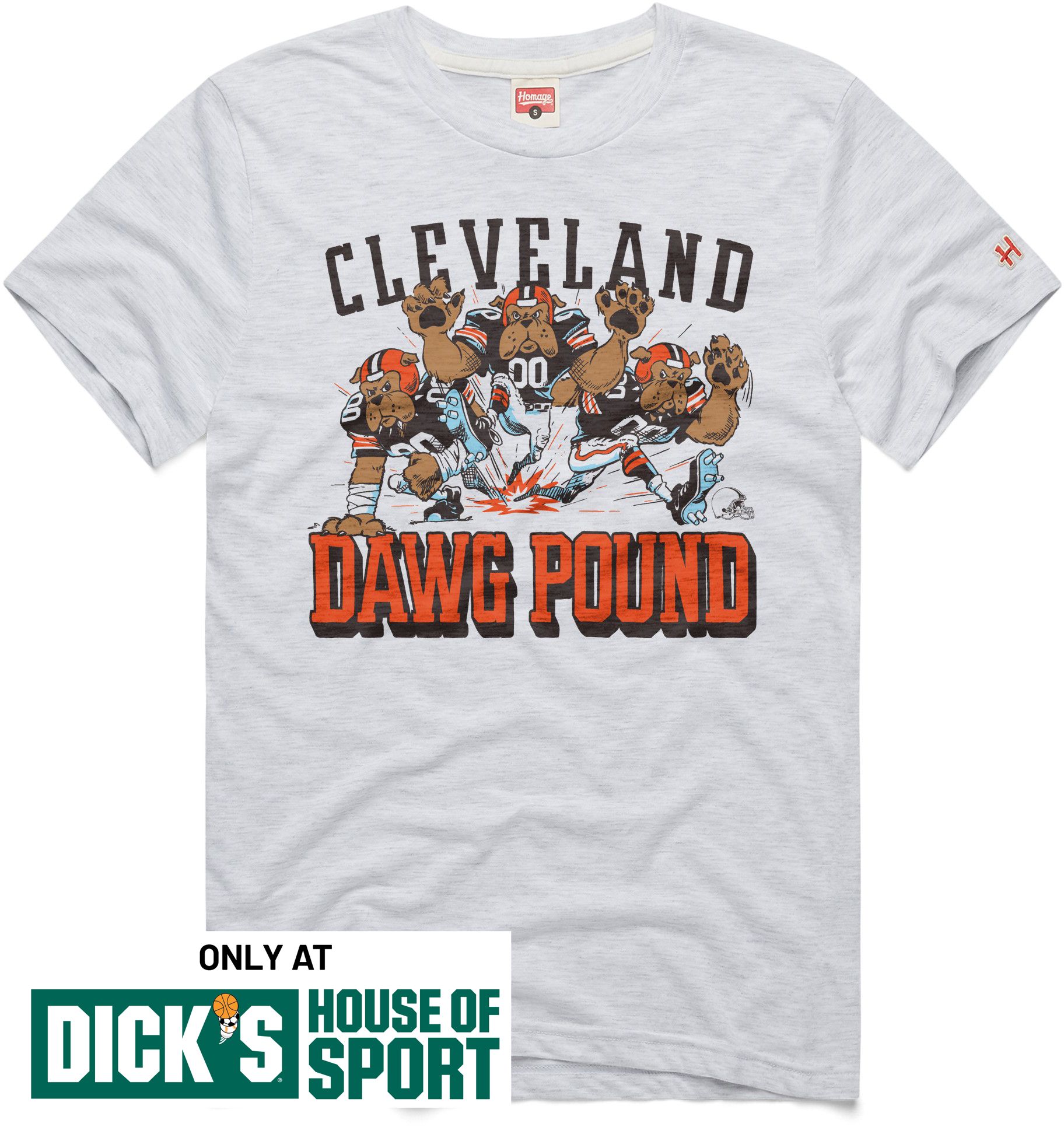 HOMAGE Men's Cleveland Browns Ash Dawg Pound T-Shirt