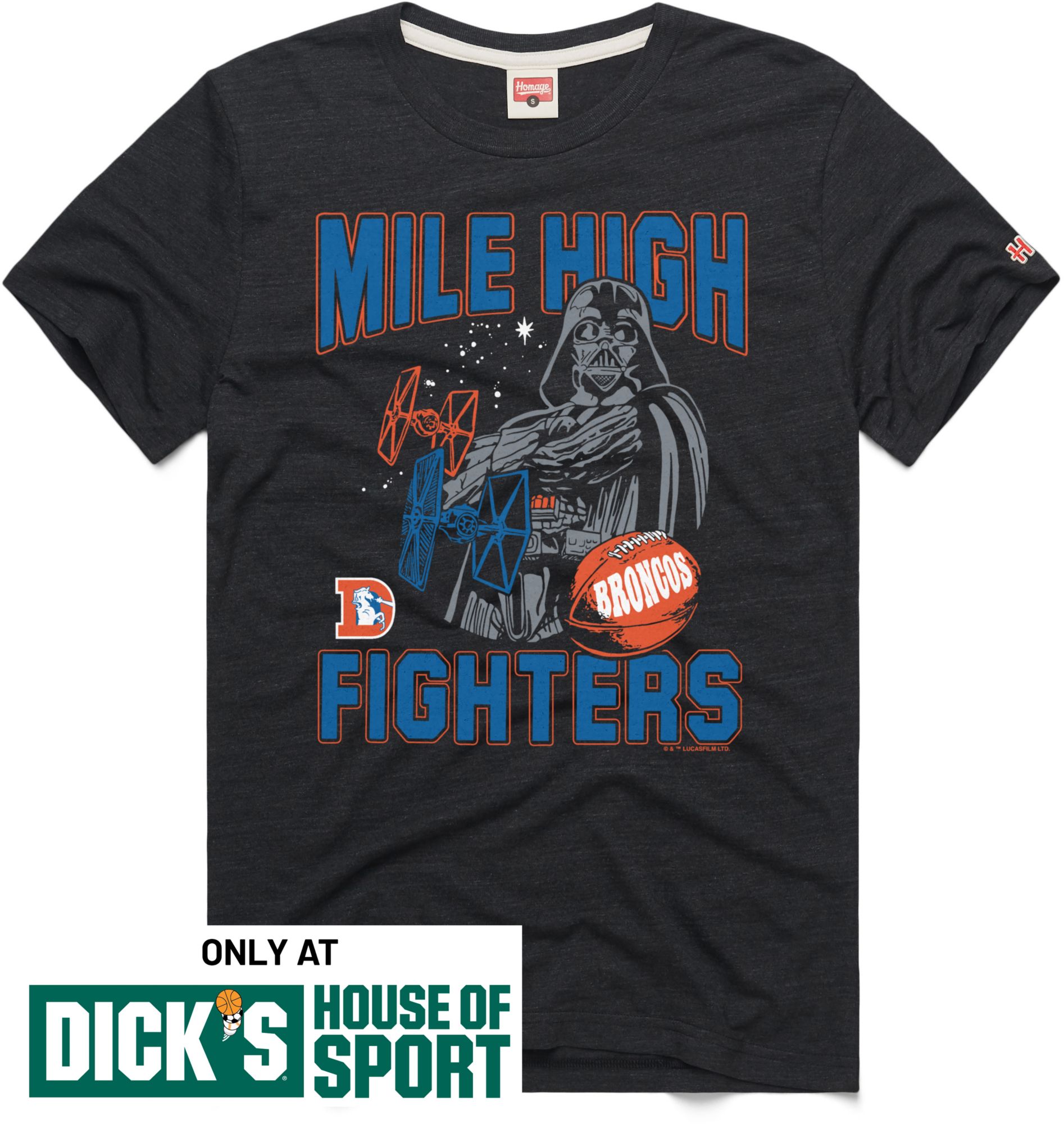 HOMAGE Men's Denver Broncos Star Wars Dark Side T-Shirt