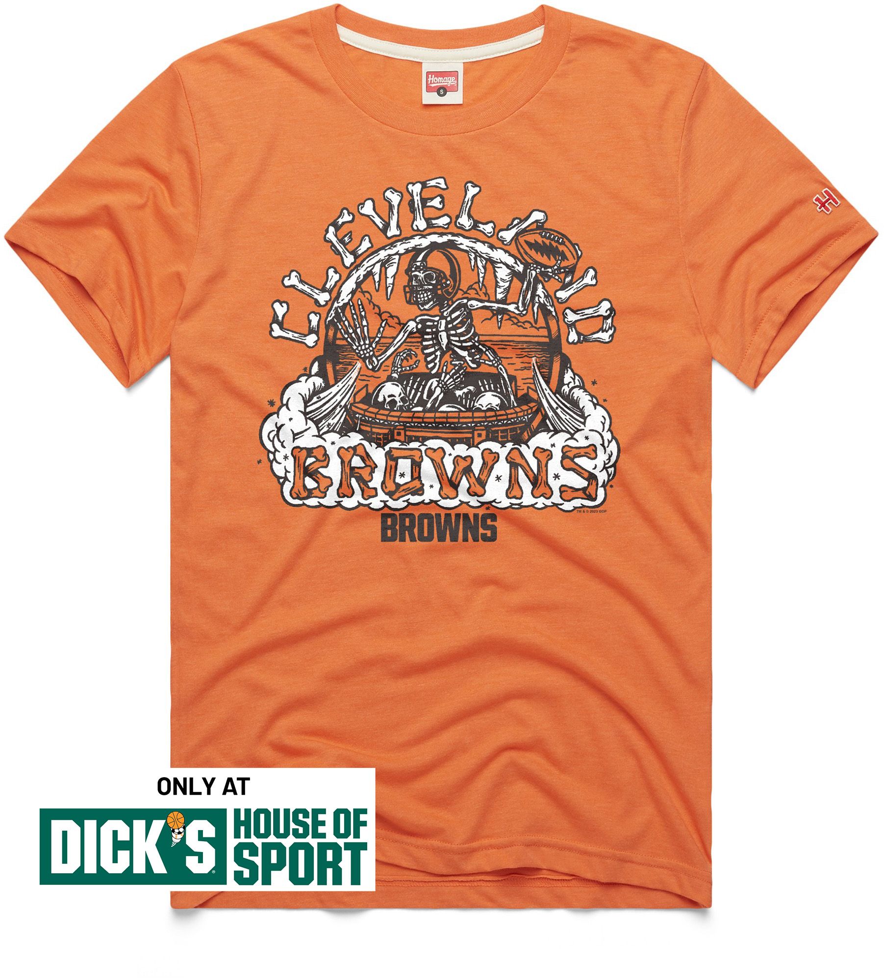 HOMAGE Men's Cleveland Browns Brown Grateful Dead T-Shirt