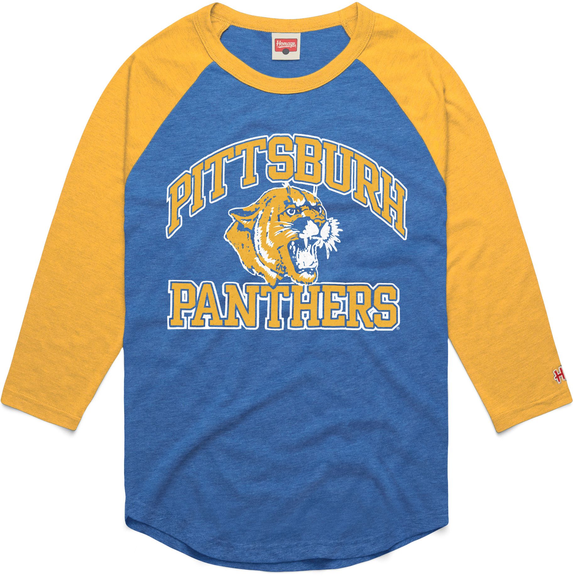 HOMAGE Men's Pitt Panthers Royal Blue Raglan Shirt