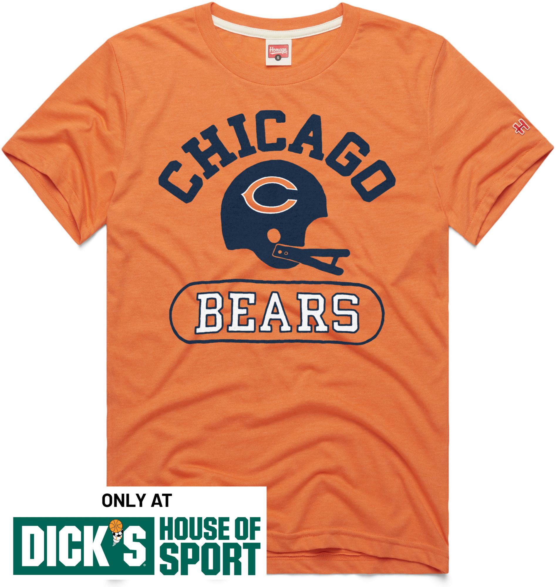 HOMAGE Men's Chicago Bears Orange Helmet Pill T-Shirt