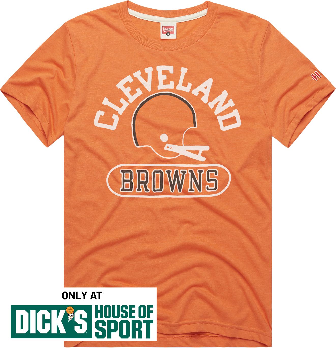 HOMAGE Men's Cleveland Browns Brown Throwback Helmet T-Shirt