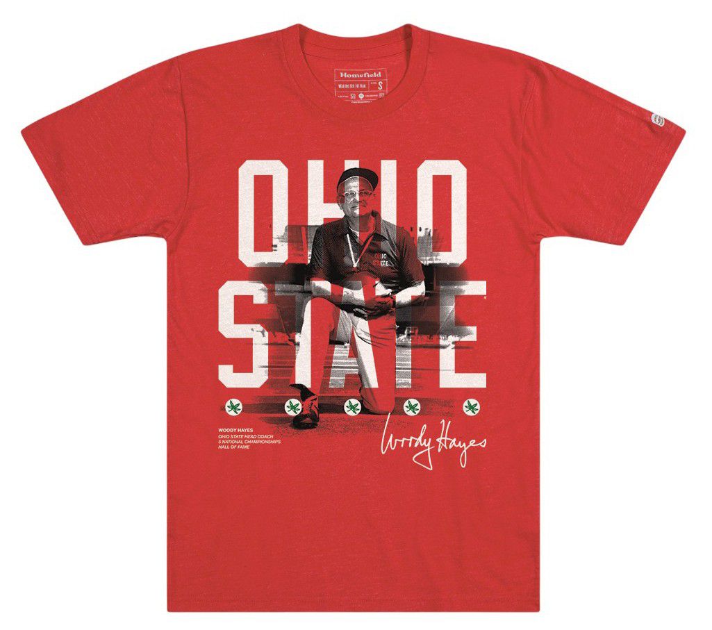 Homefield Men's Ohio State Buckeyes Red Woody Hayes T-Shirt