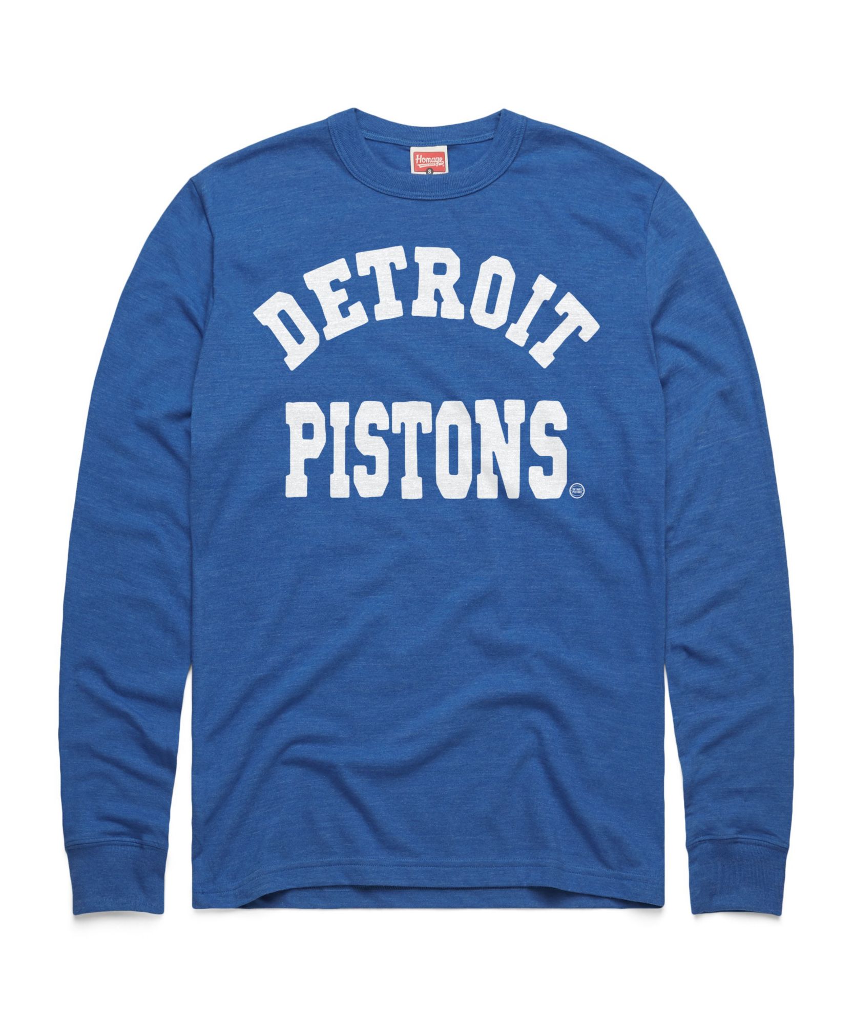 HOMAGE Men's Detroit Pistons Classic Wordmark Long Sleeve Shirt