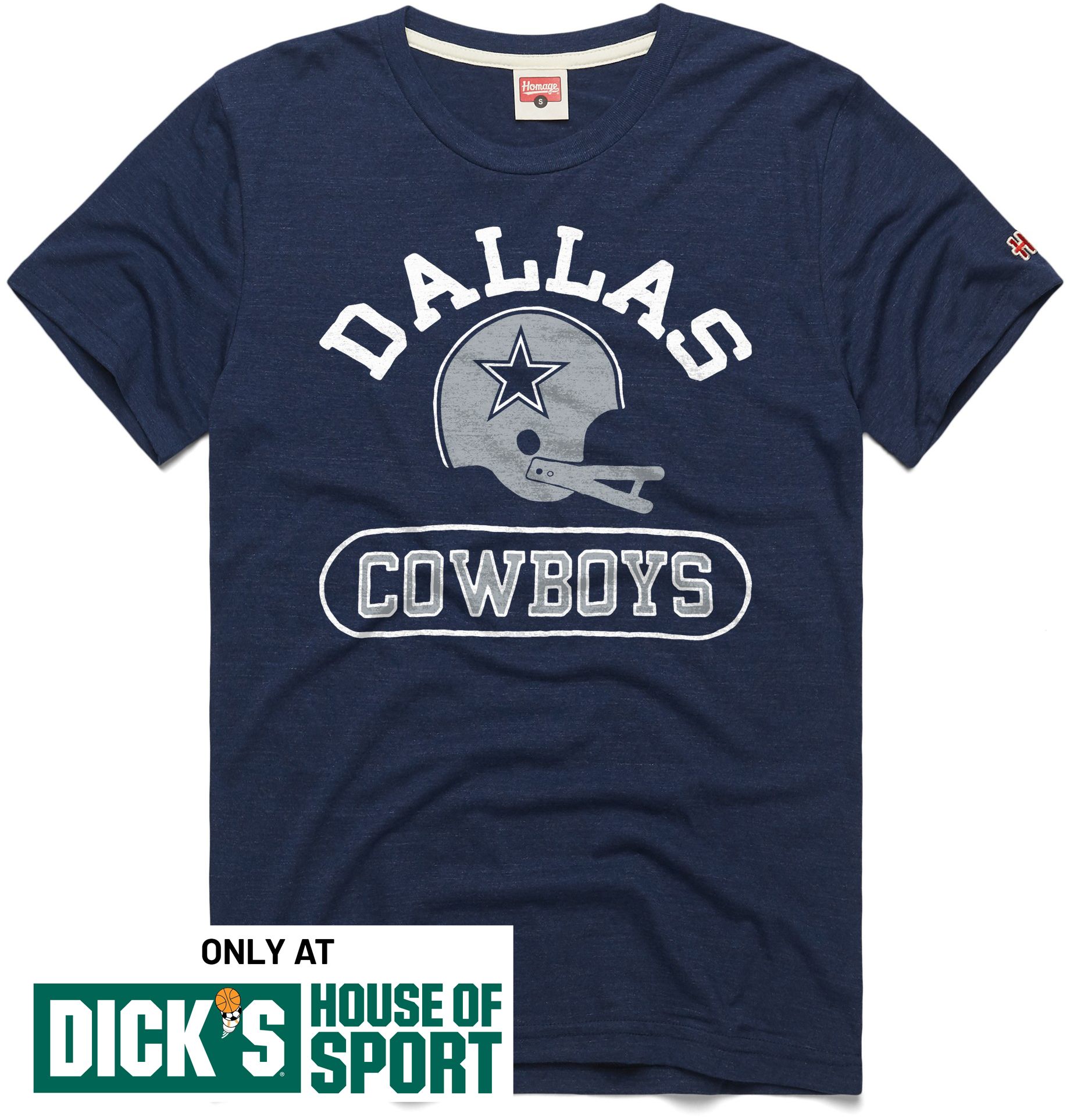 HOMAGE Men's Dallas Cowboys Navy Arch Helmet T-Shirt