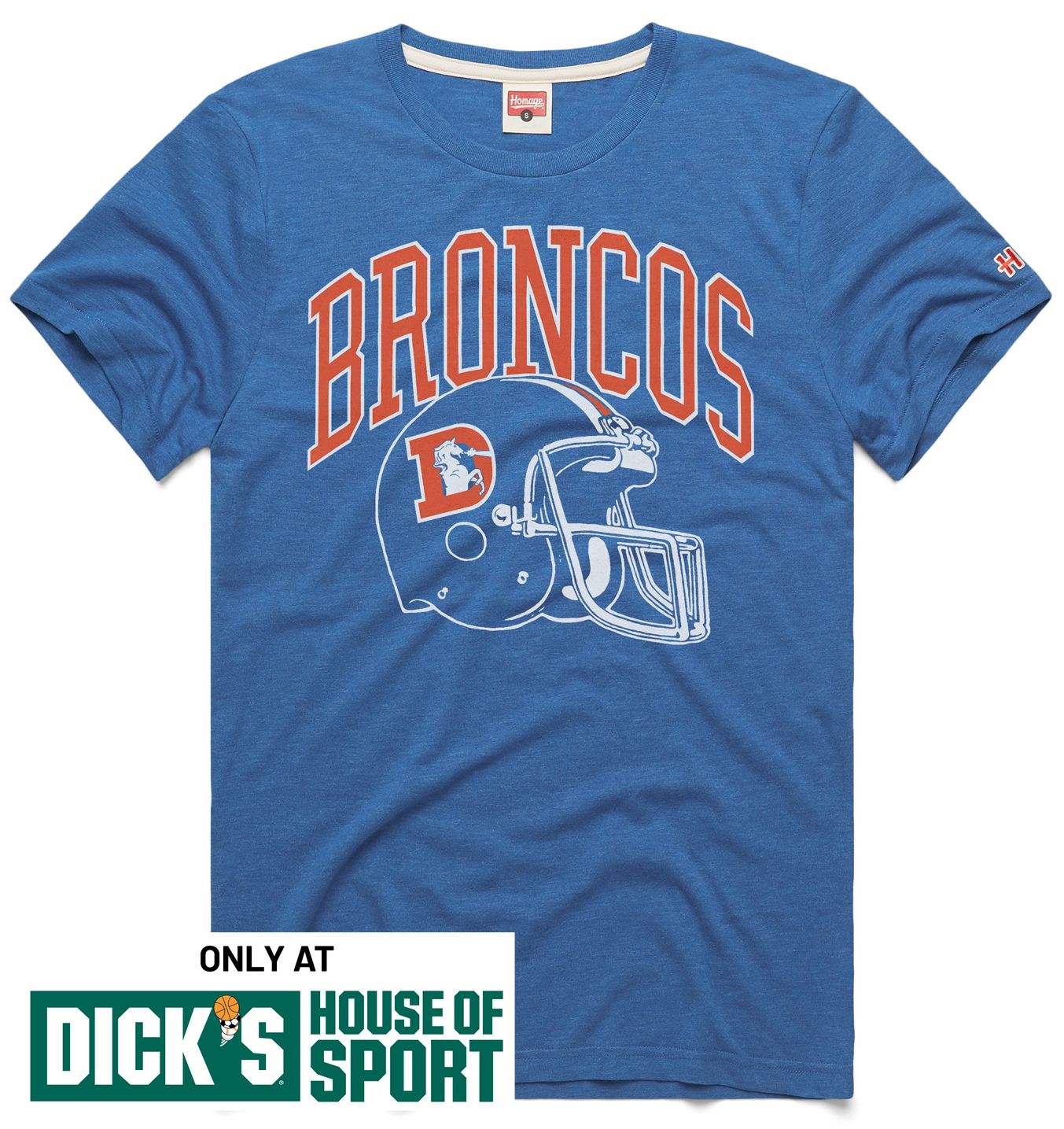 HOMAGE Men's Denver Broncos Throwback Helmet T-Shirt