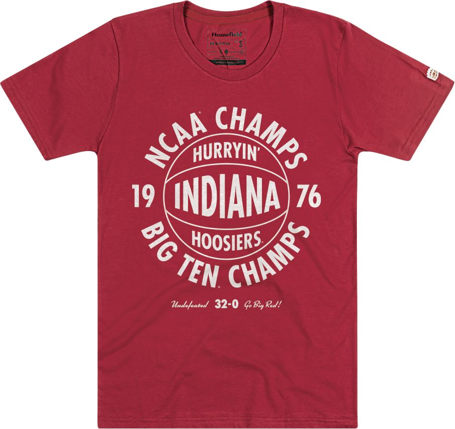 Homefield Adult Indiana Hoosiers 50th Anniversary 1976 Basketball Champs Heather Grey T-Shirt