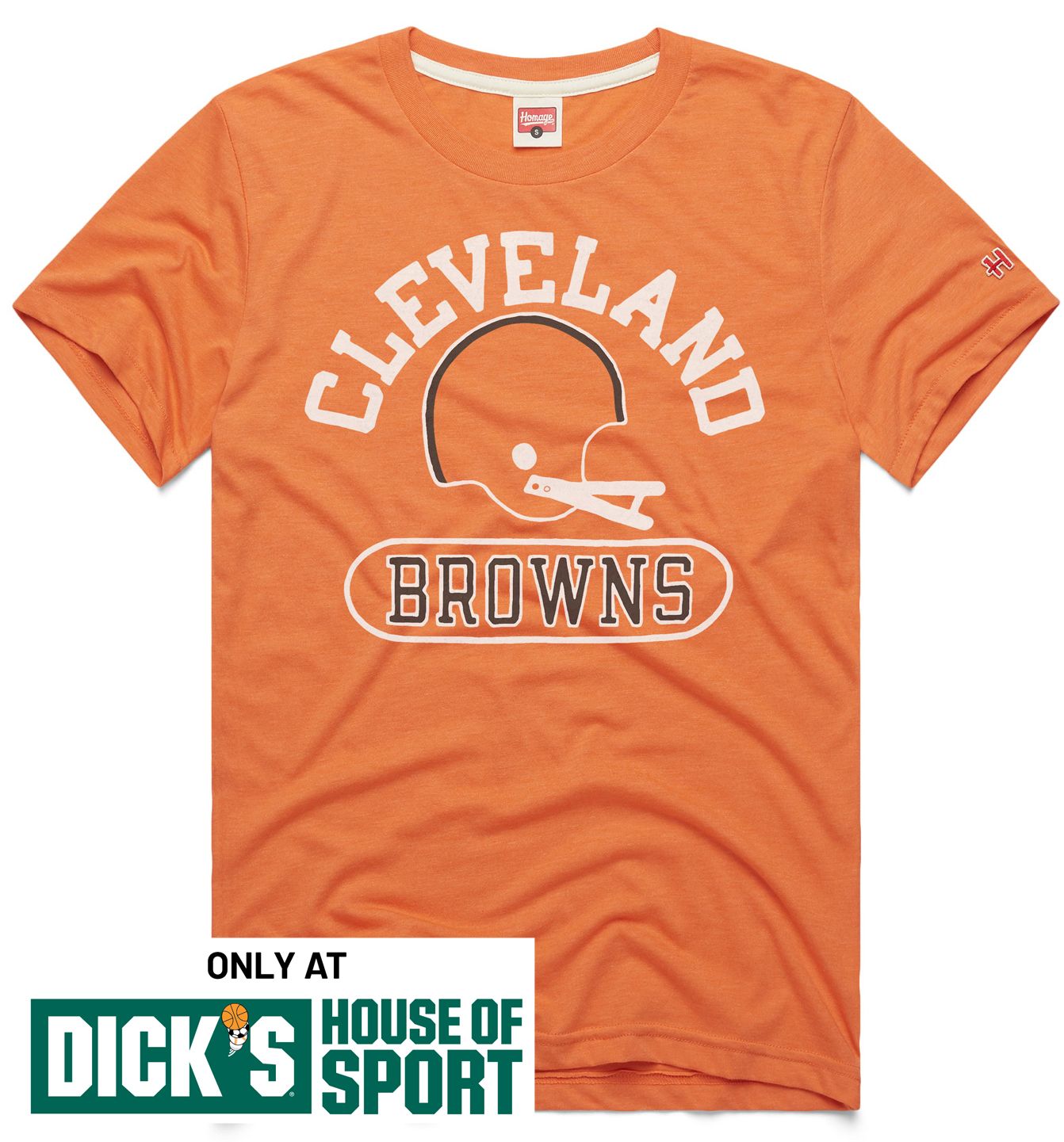 HOMAGE Men's Cleveland Browns Throwback Helmet T-Shirt