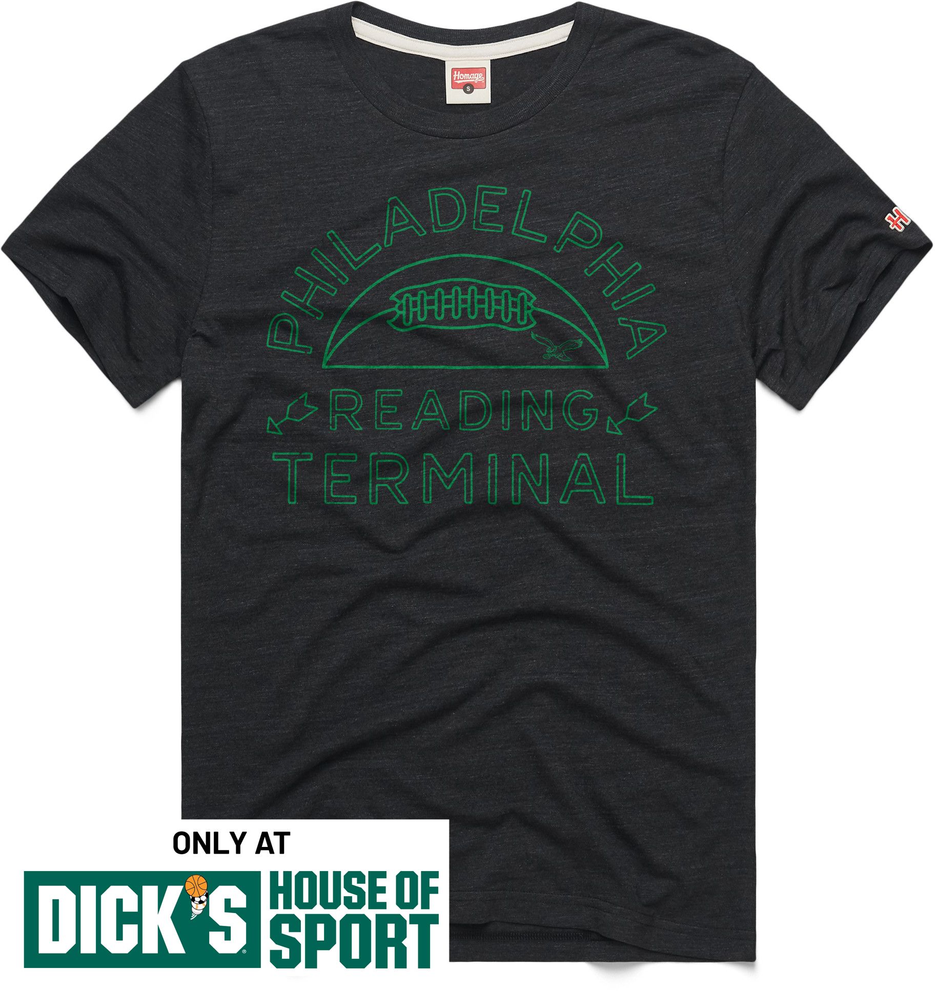 HOMAGE Men's Philadelphia Eagles Charcoal Reading Terminal T-Shirt