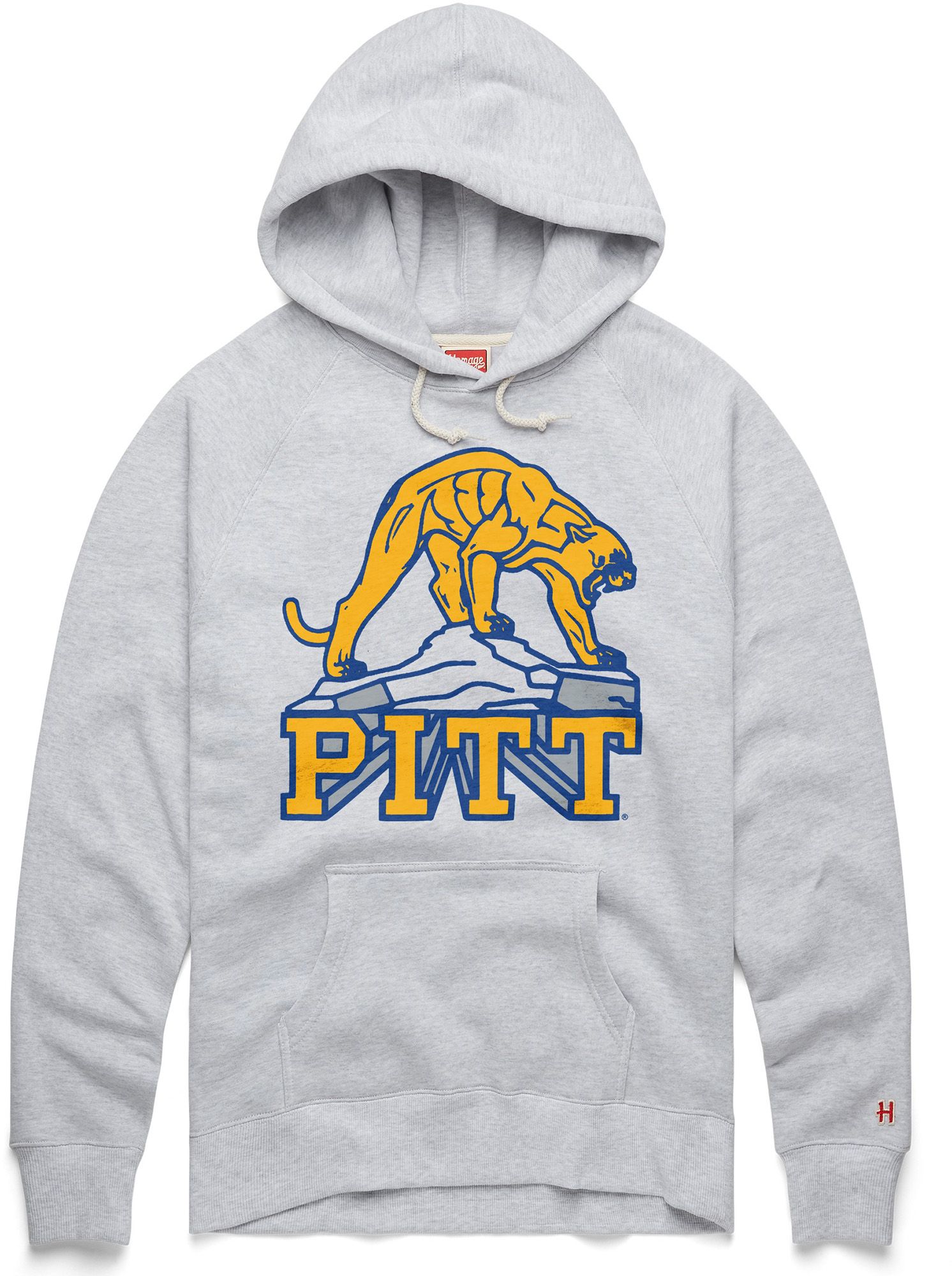 HOMAGE Men's Pitt Panthers Ash Block Pounce Hoodie