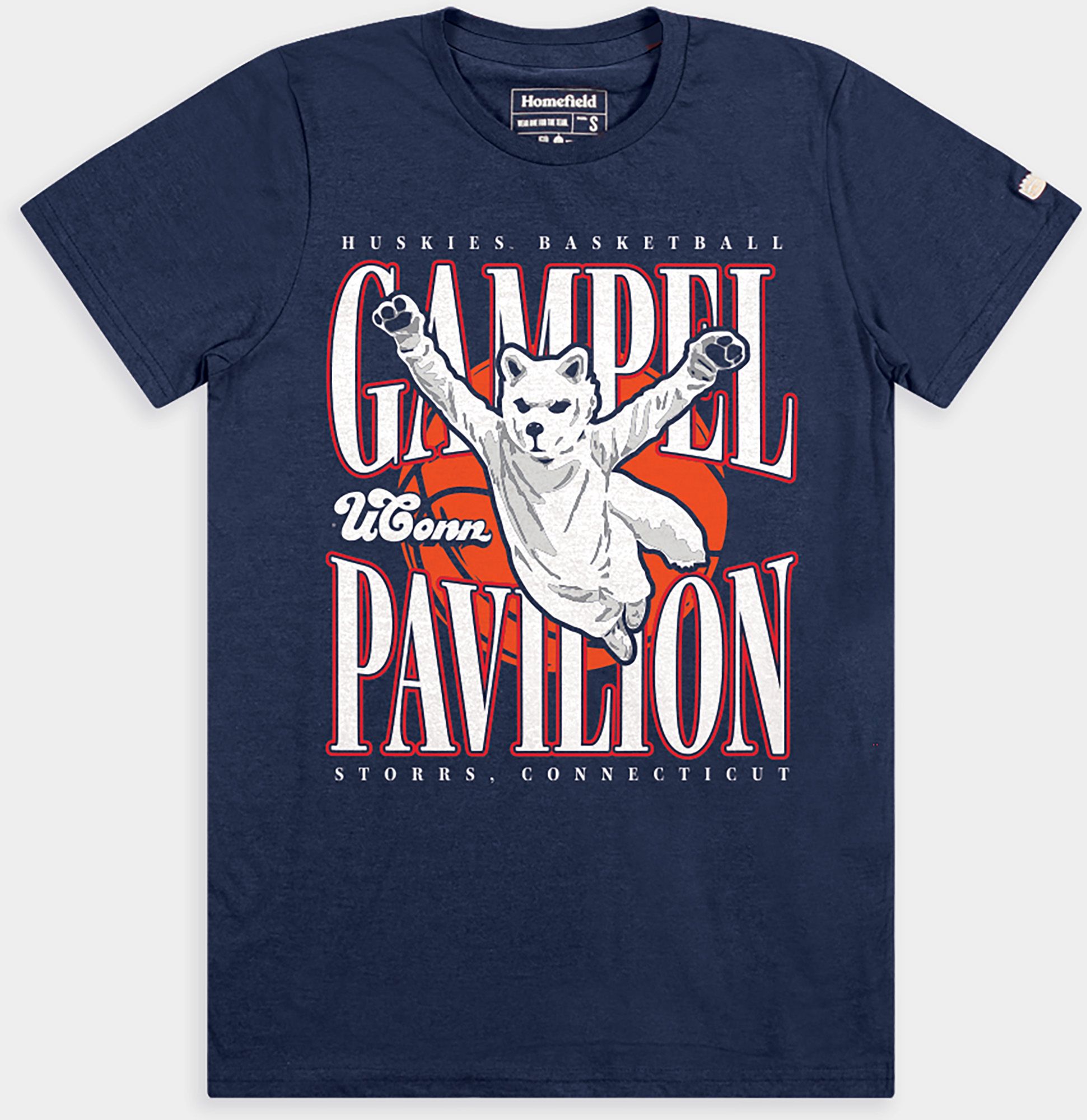 Homefield Men's UConn Huskies Deep Navy Gampel Pavillion T-Shirt