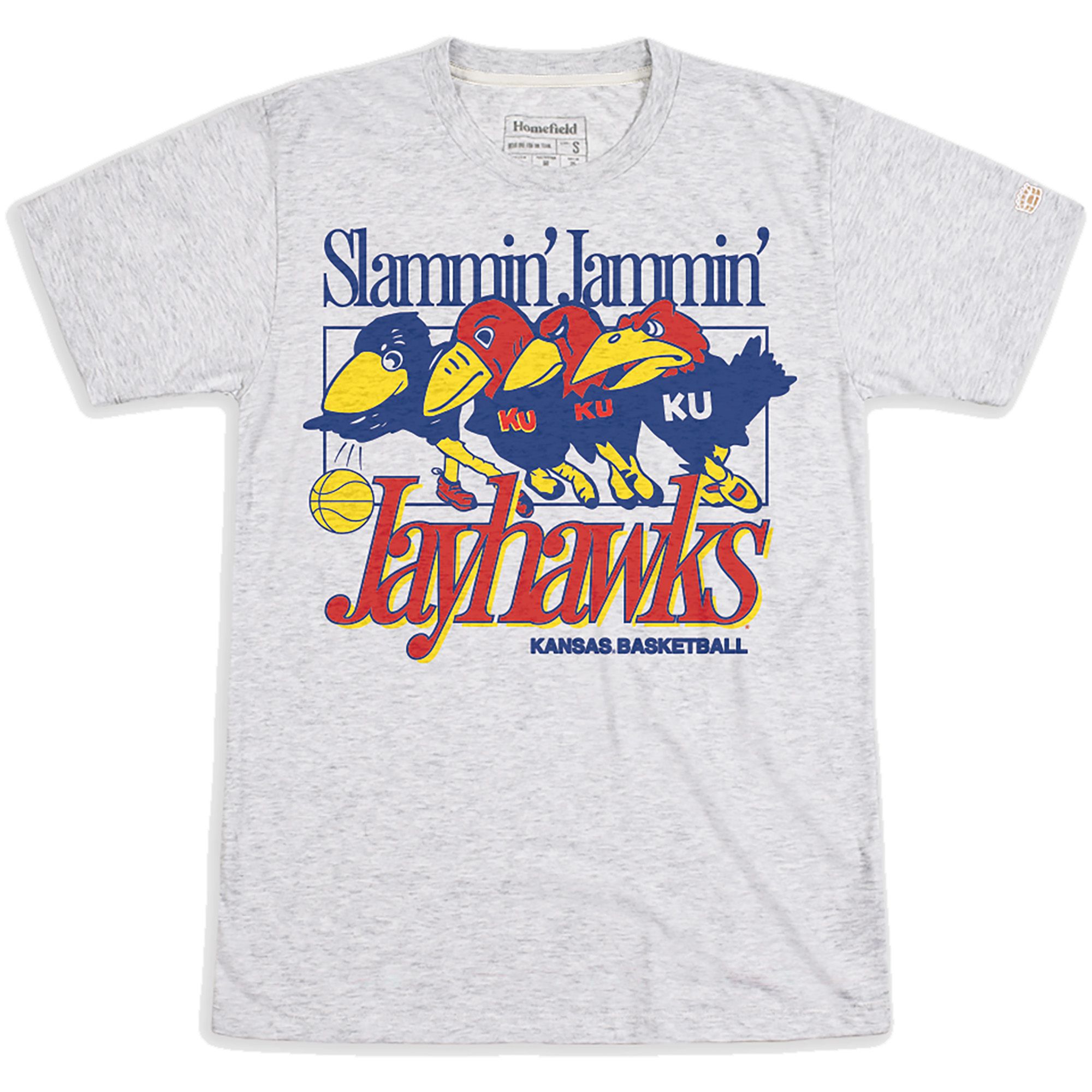 Homefield Men's Kansas Jayhawks Ash Slammin' Jammin' T-Shirt