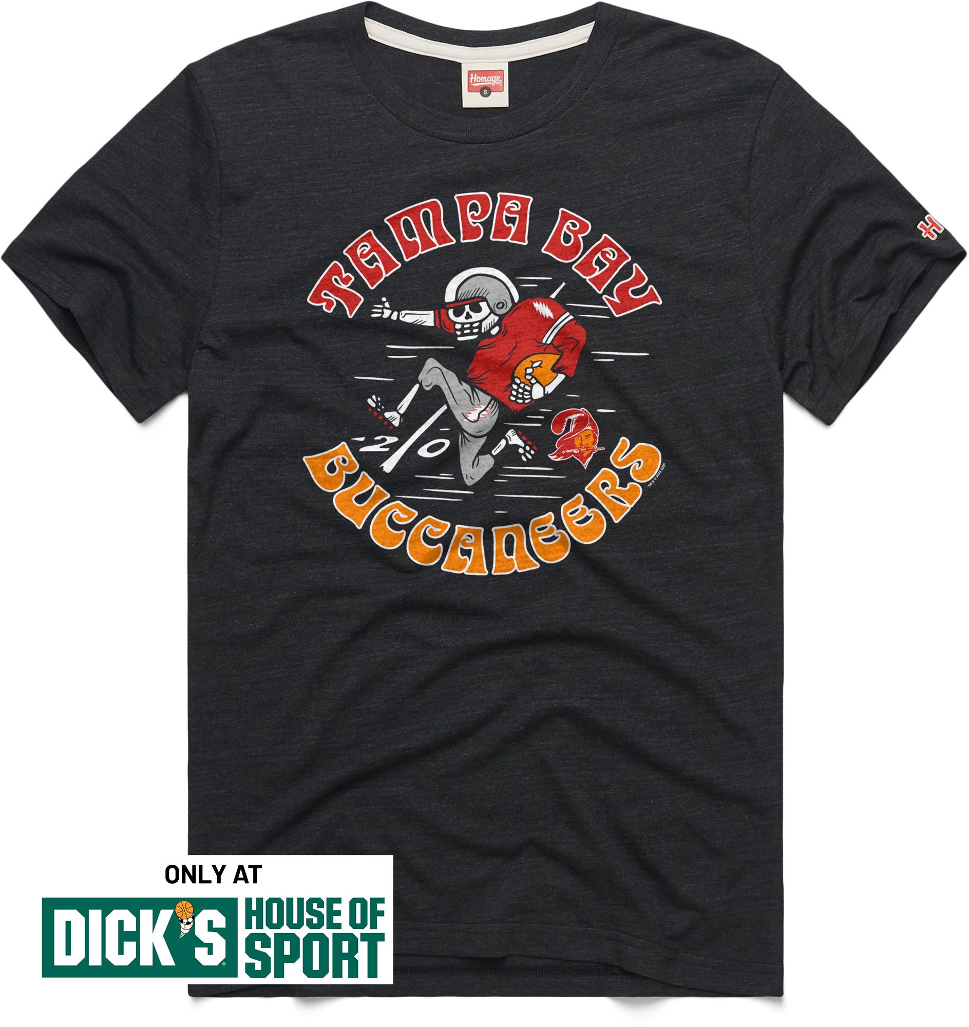 HOMAGE Men's Tampa Bay Buccaneers Charcoal Grateful Dead T-Shirt