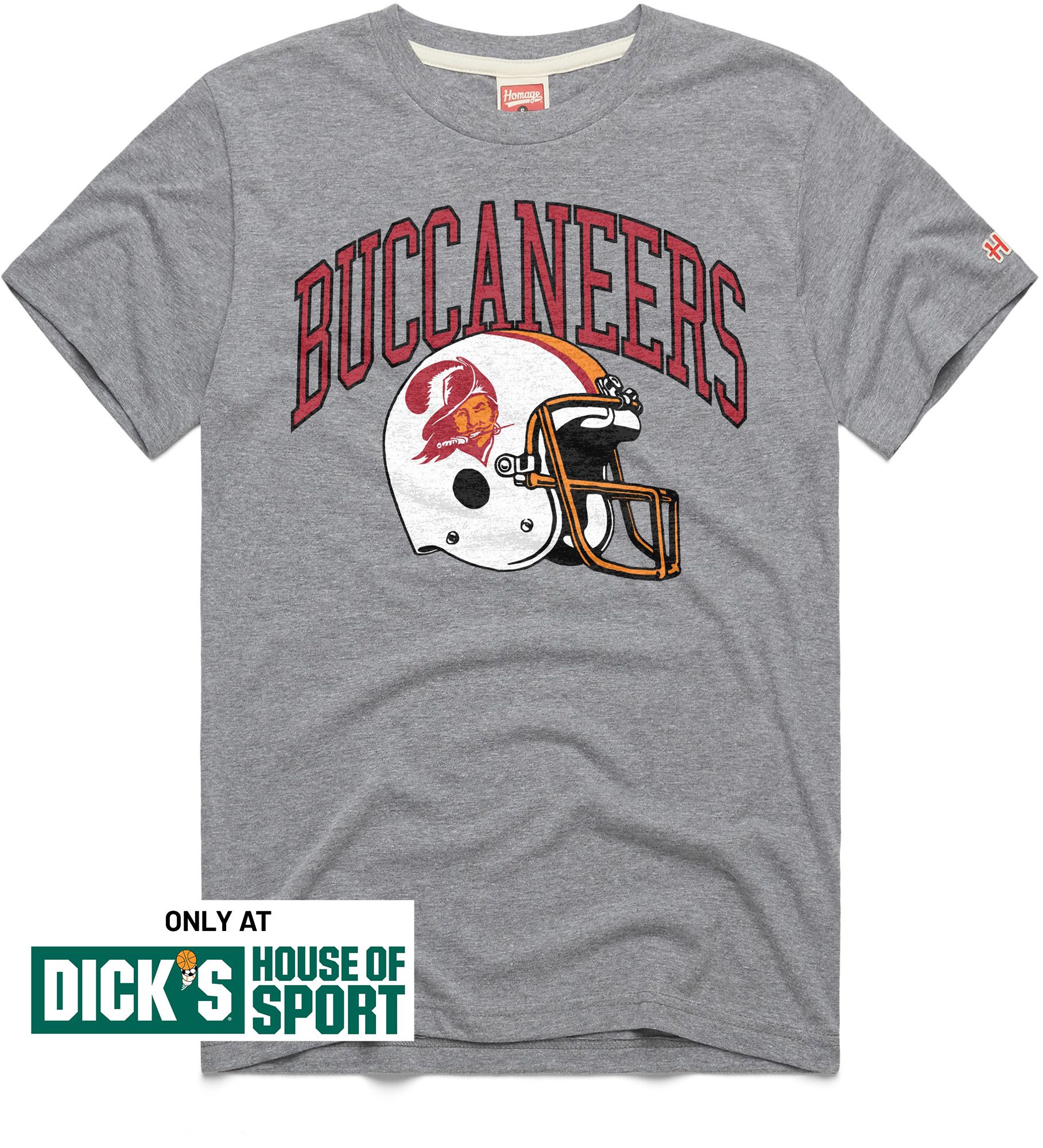HOMAGE Men's Tampa Bay Buccaneers Red Throwback Helmet T-Shirt