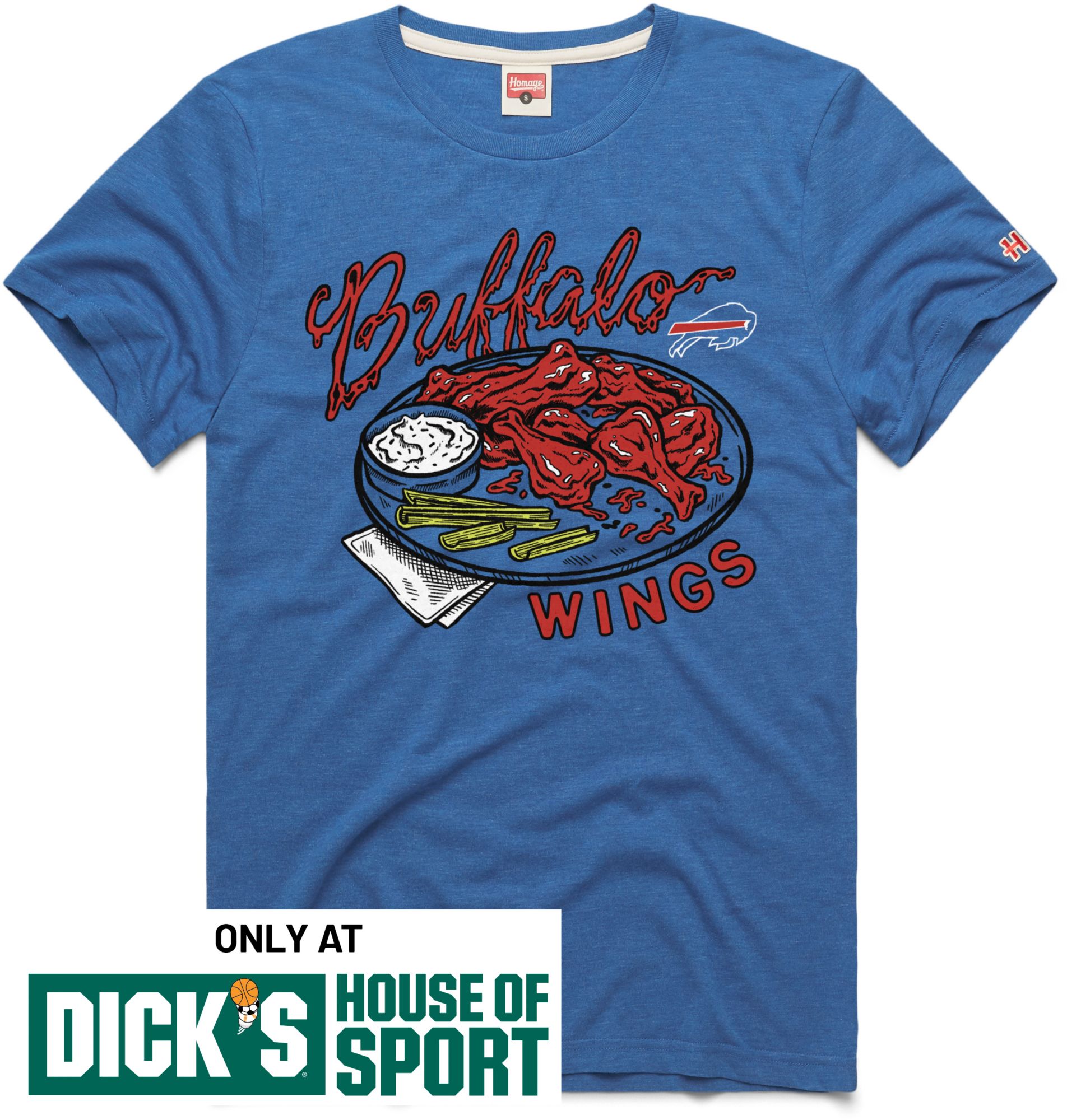 HOMAGE Men's Buffalo Bills Royal Blue Buffalo Wings T-Shirt