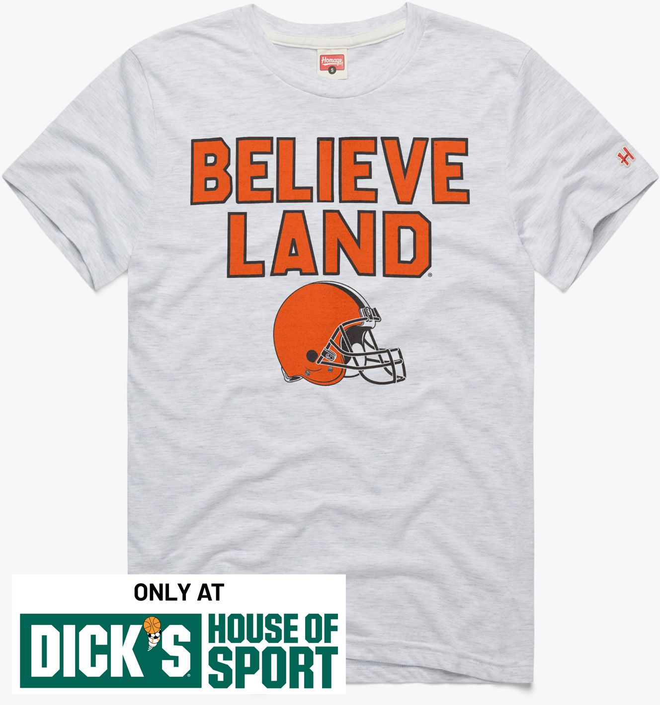 HOMAGE Men's Cleveland Browns Ash Believeland T-Shirt
