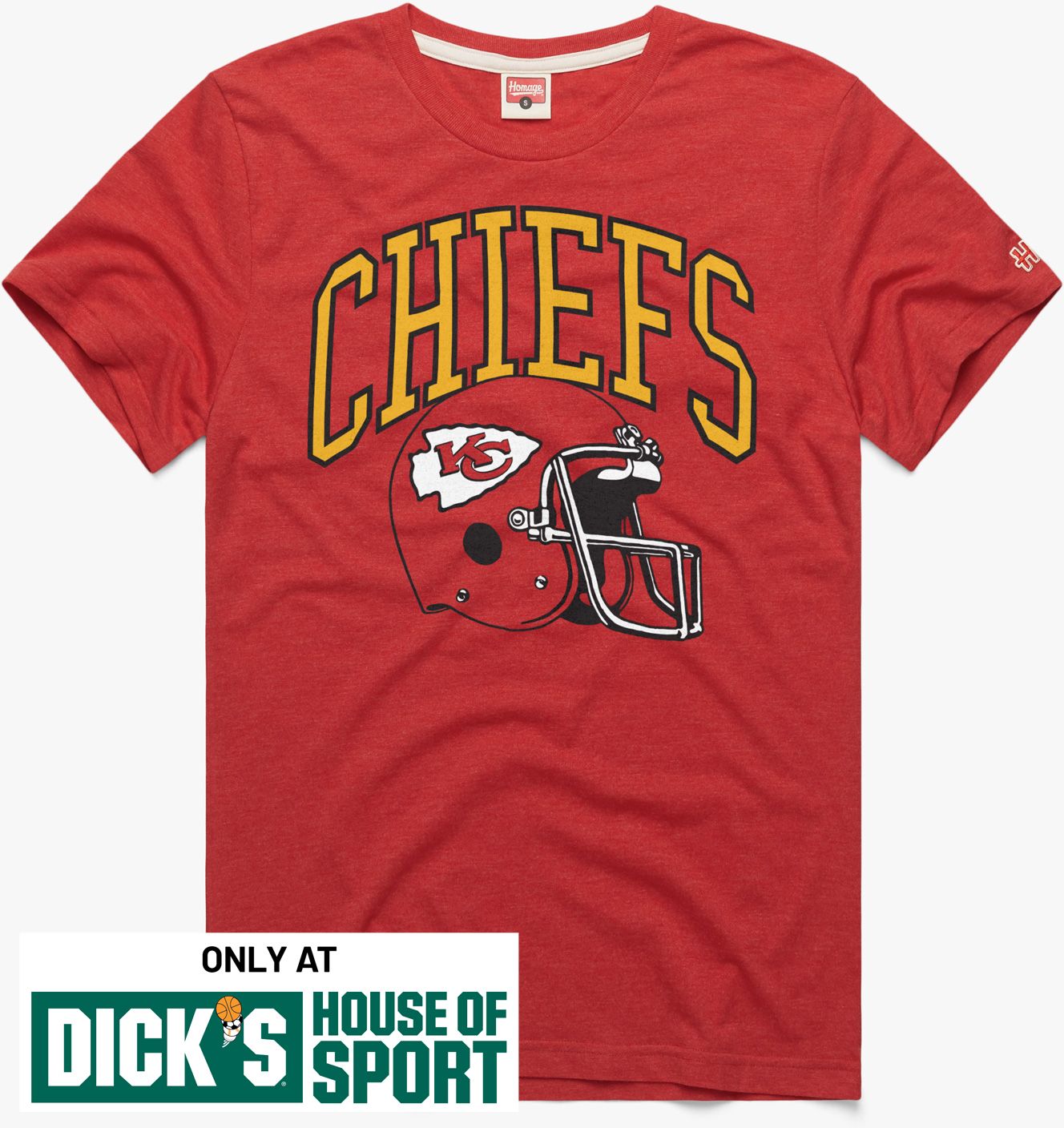 HOMAGE Men's Kansas City Chiefs Grey Arch Helmet T-Shirt