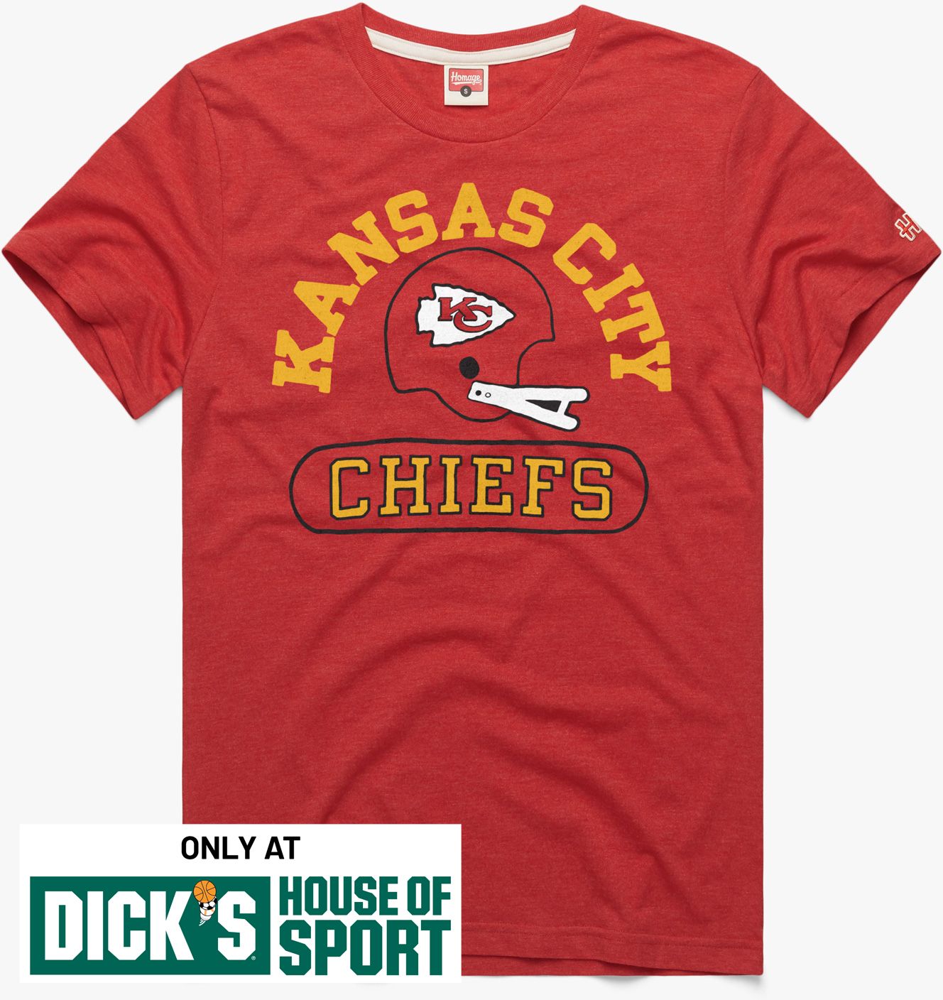 HOMAGE Men's Kansas City Chiefs Red Throwback Helmet T-Shirt