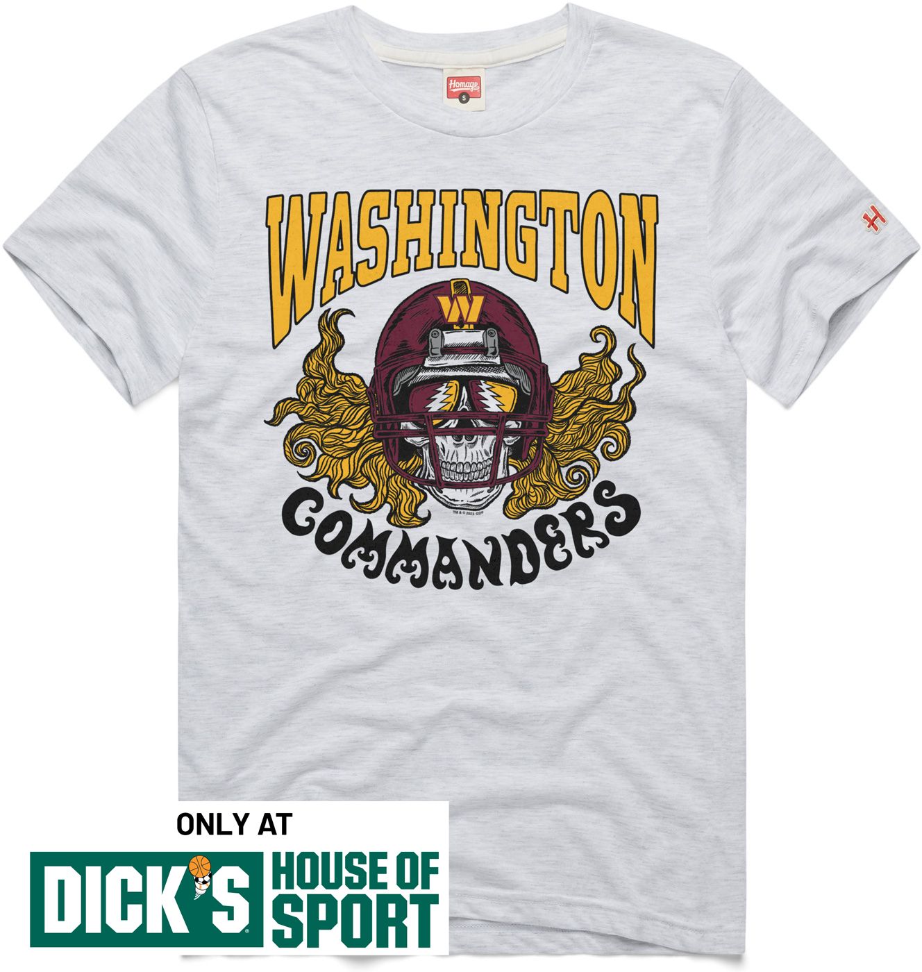 HOMAGE Men's Washington Commanders Ash Grateful Dead T-Shirt