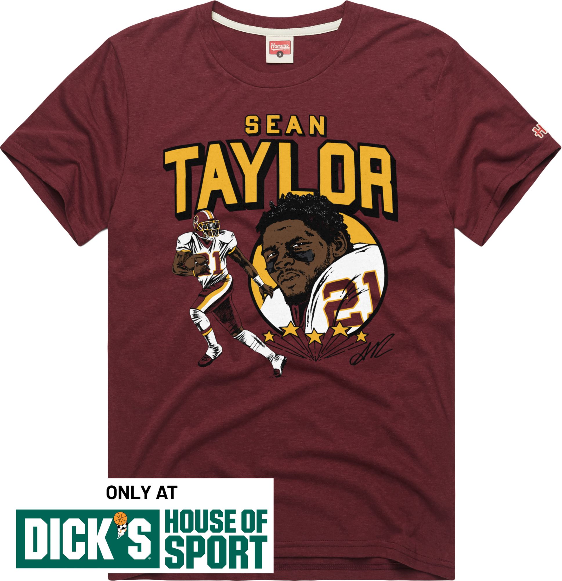 HOMAGE Men's Washington Commanders Sean Taylor Wine T-Shirt