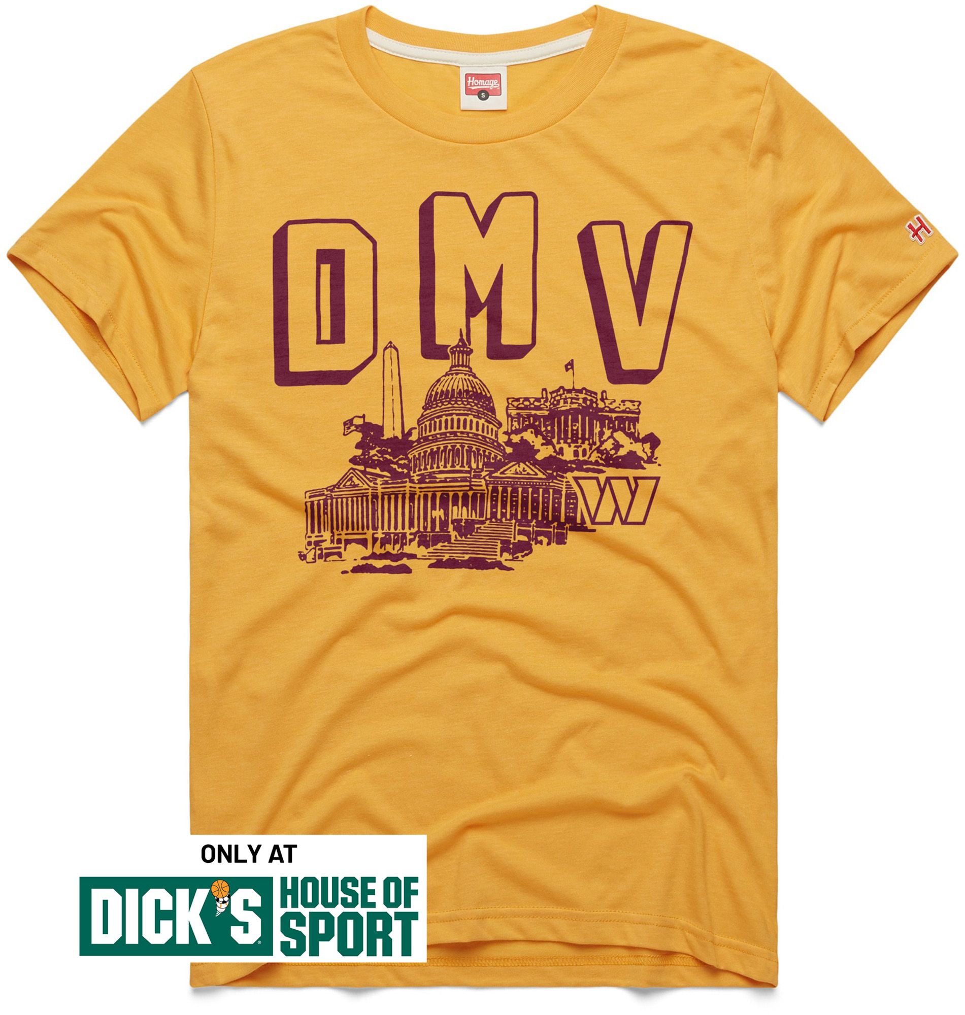 HOMAGE Men's Washington Commanders Gold DMV T-Shirt