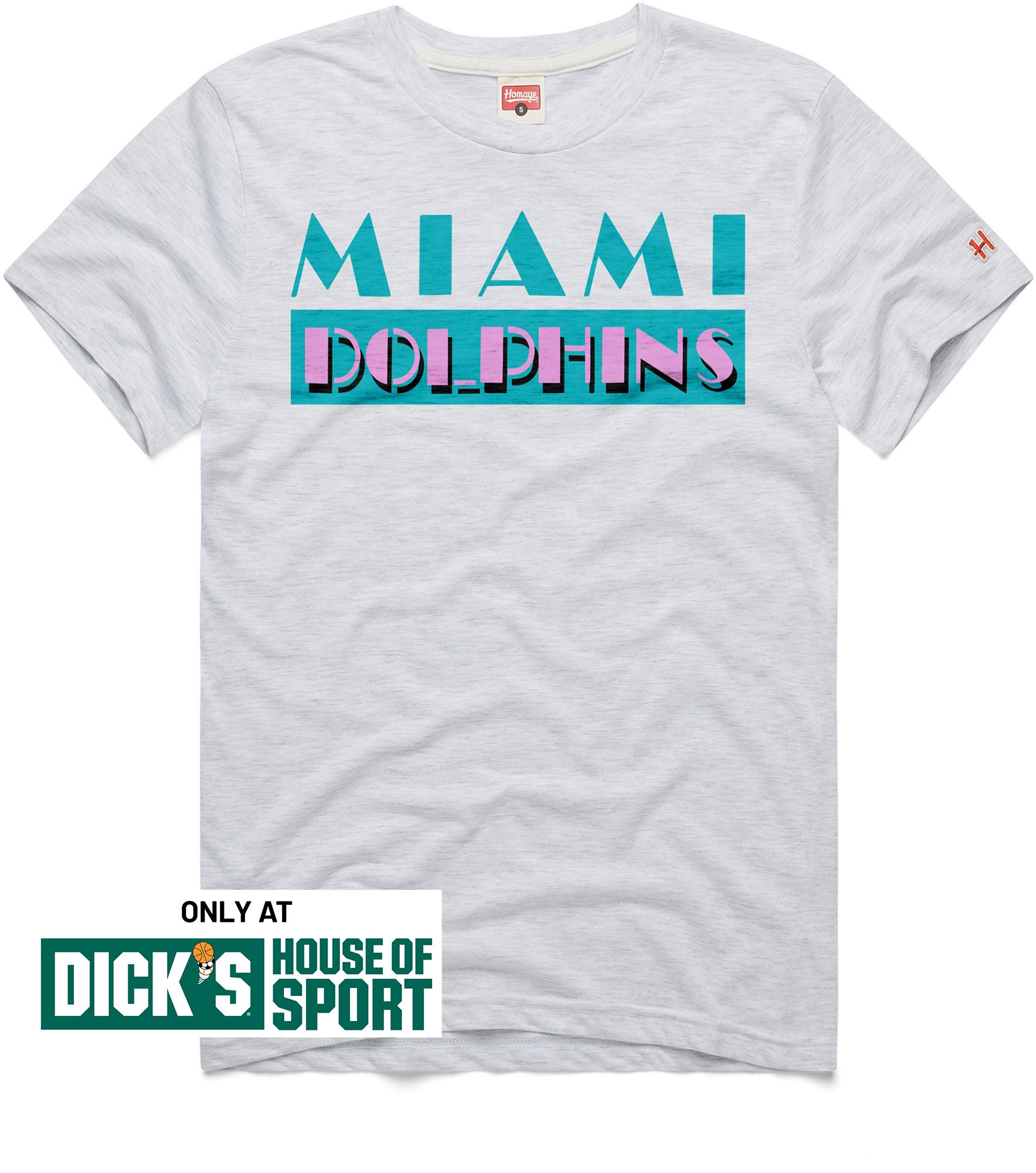 HOMAGE Men's Miami Dolphins Ash Miami Vice T-Shirt