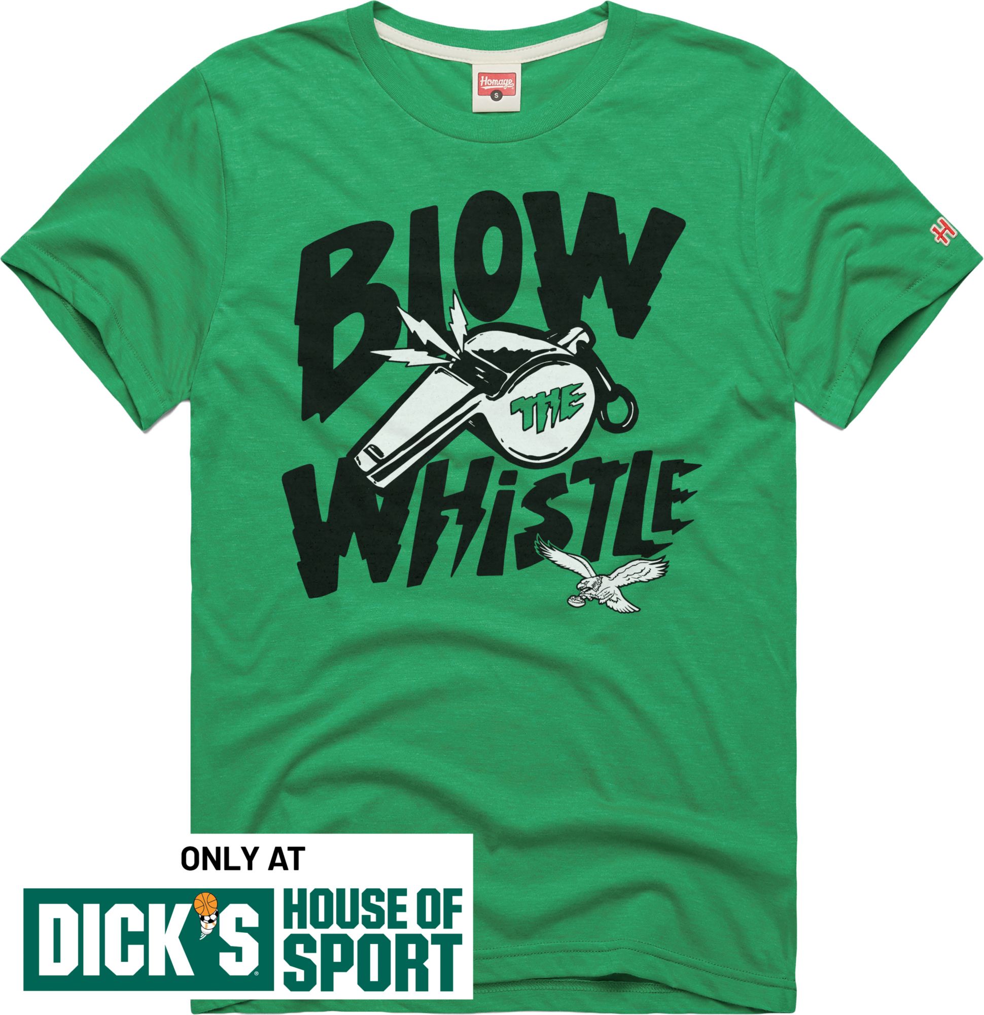 HOMAGE Men's Philadelphia Eagles Kelly Green Blow The Whistle T-Shirt