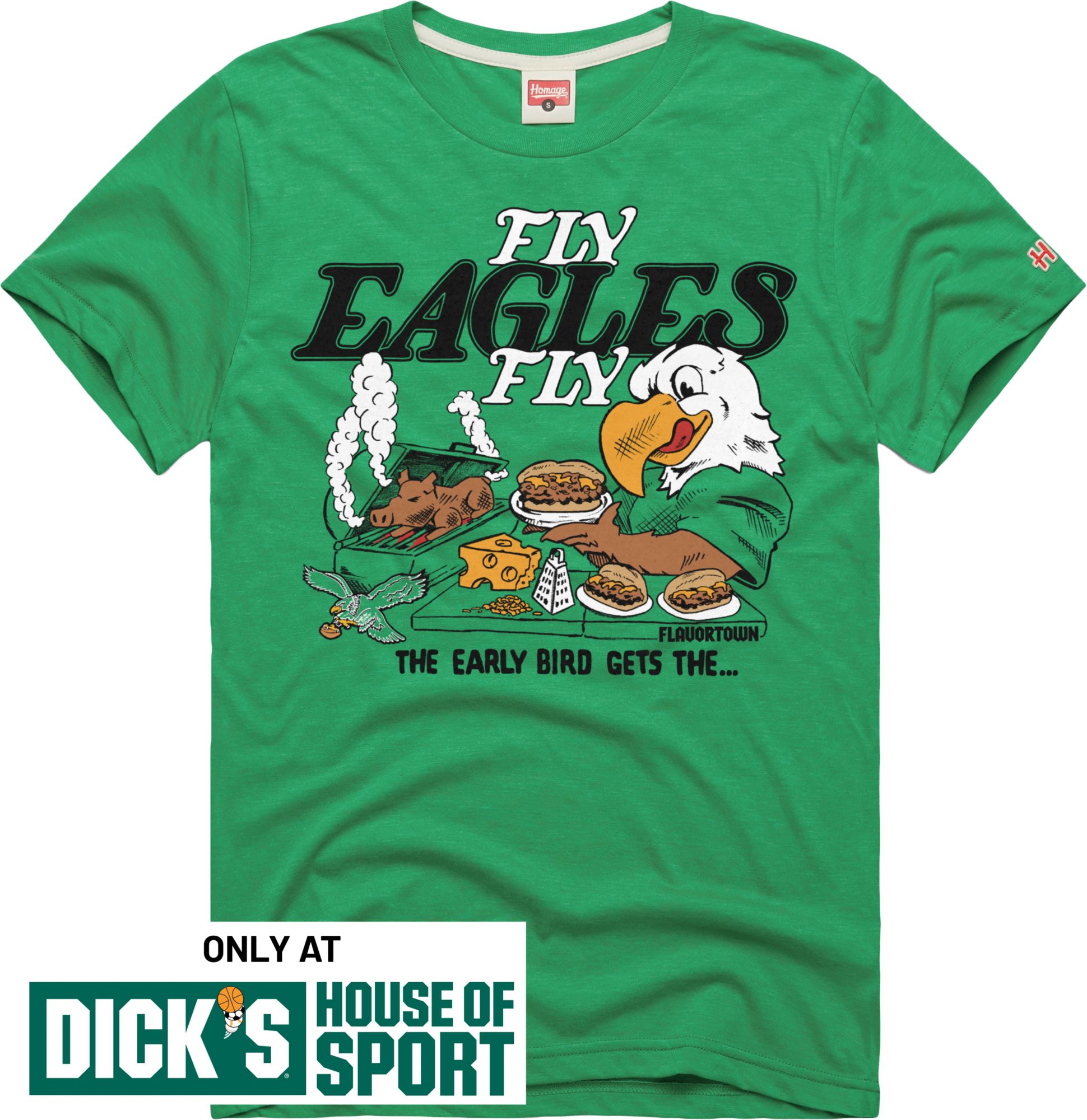 HOMAGE Men's Philadelphia Eagles Kelly Green Cheesesteak T-Shirt