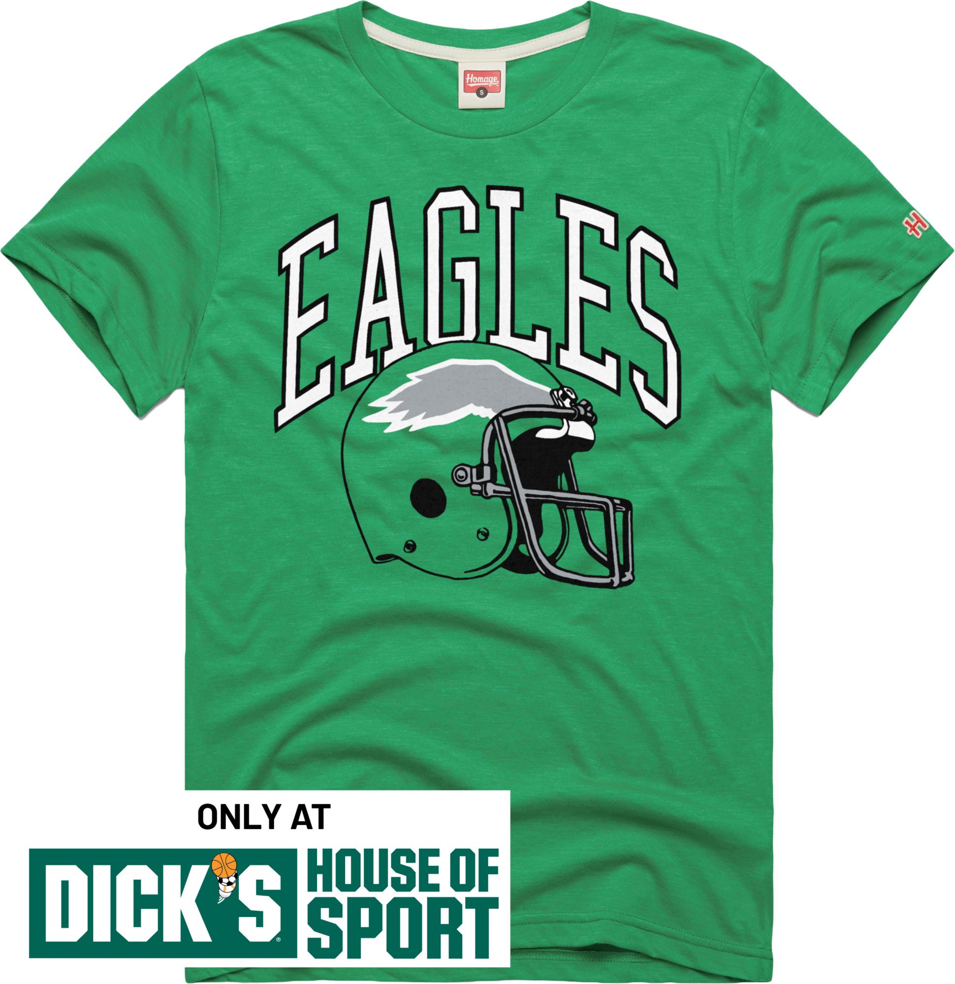 HOMAGE Men's Philadelphia Eagles Charcoal Arch Helmet T-Shirt