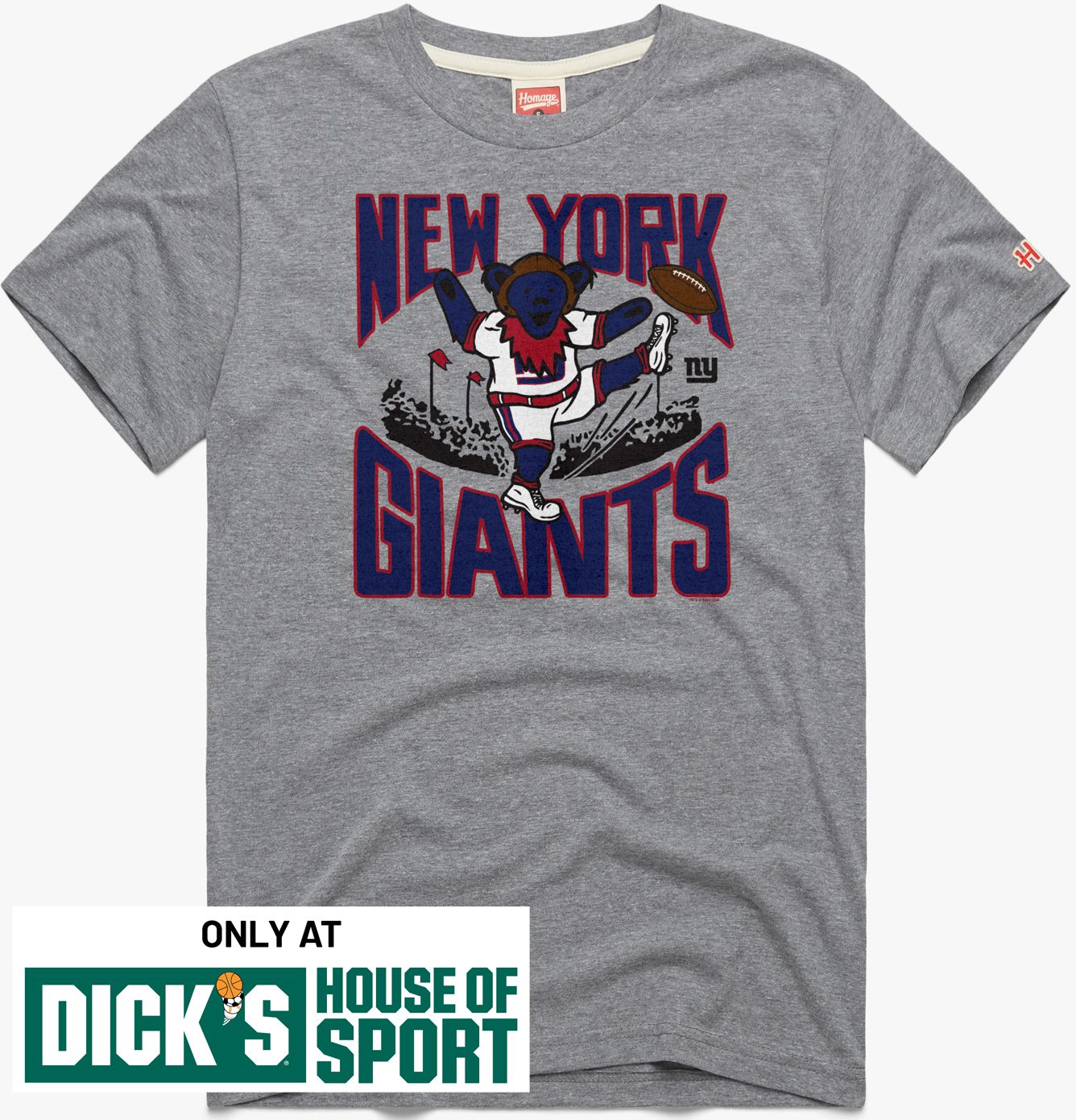 HOMAGE Men's New York Giants Grey Grateful Dead T-Shirt