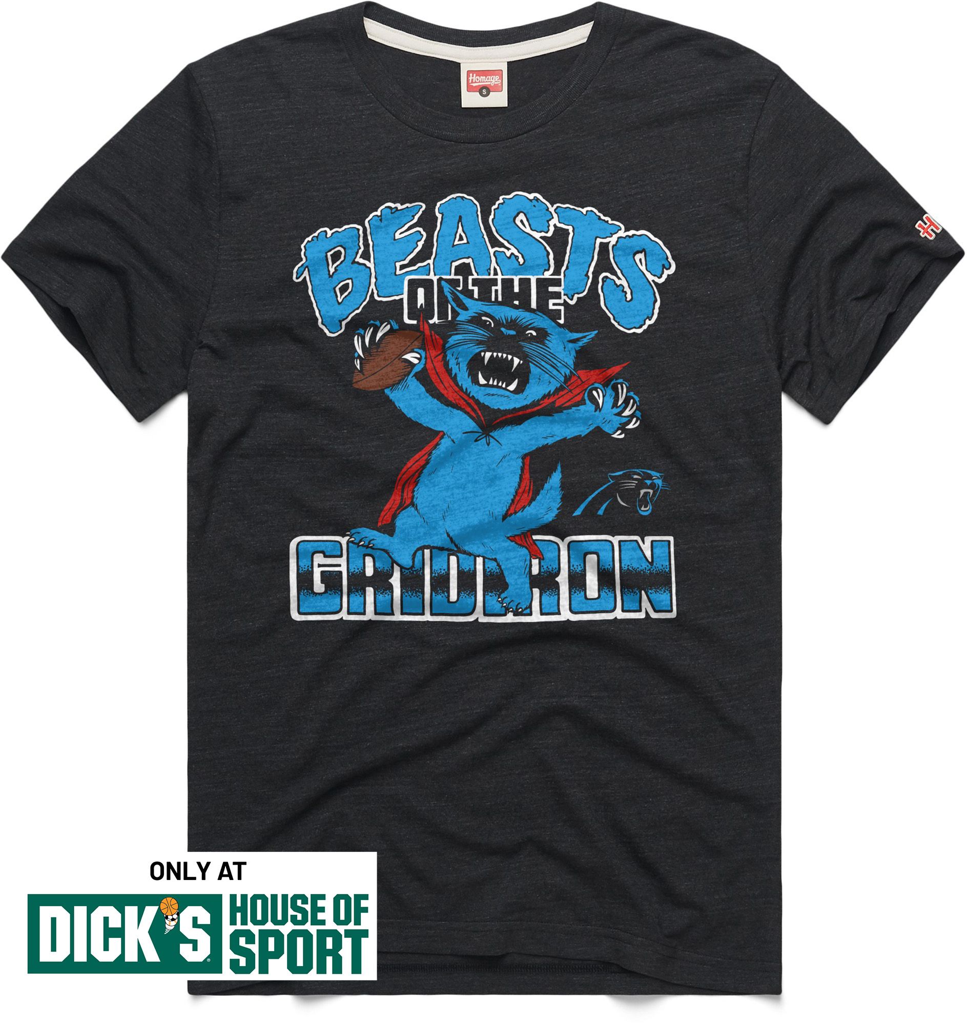 HOMAGE Men's Carolina Panthers Charcoal Beasts T-Shirt