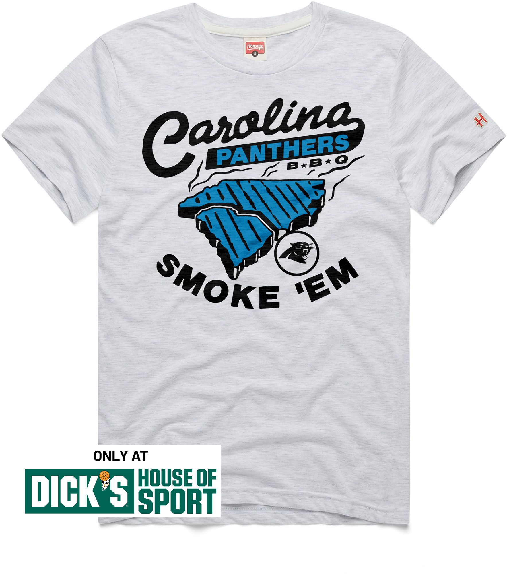 HOMAGE Men's Carolina Panthers Ash Smoke Em' T-Shirt