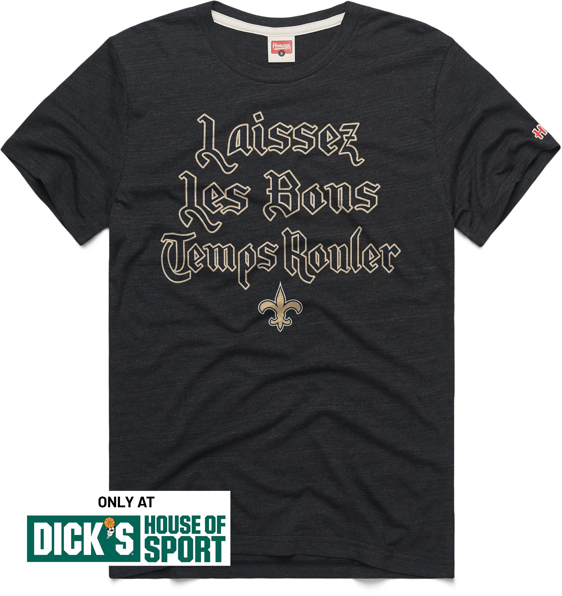 HOMAGE Men's New Orleans Saints Charcoal Laissez Le Bons T-Shirt