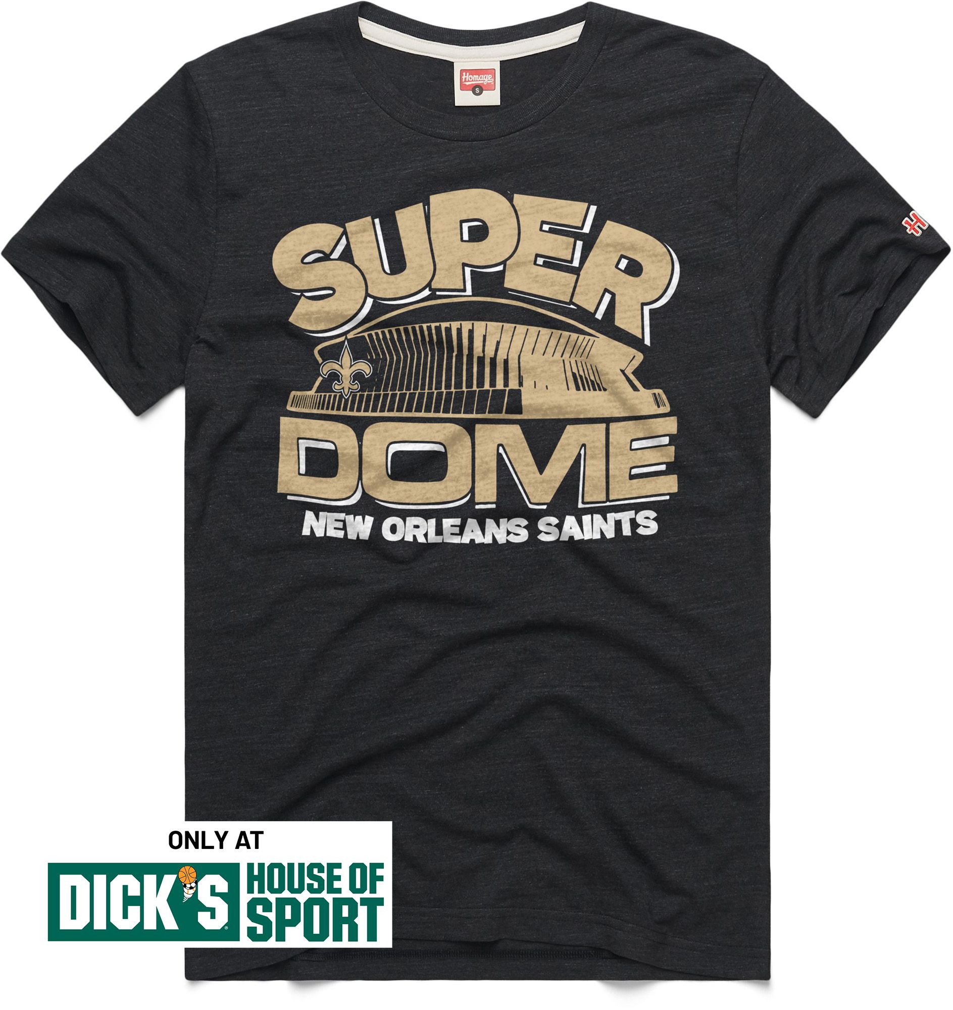 HOMAGE Men's New Orleans Saints Charcoal Superdome T-Shirt