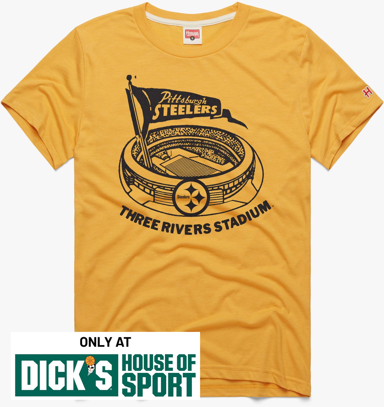 HOMAGE Men's Pittsburgh Steelers Grey Three Rivers Stadium T-Shirt