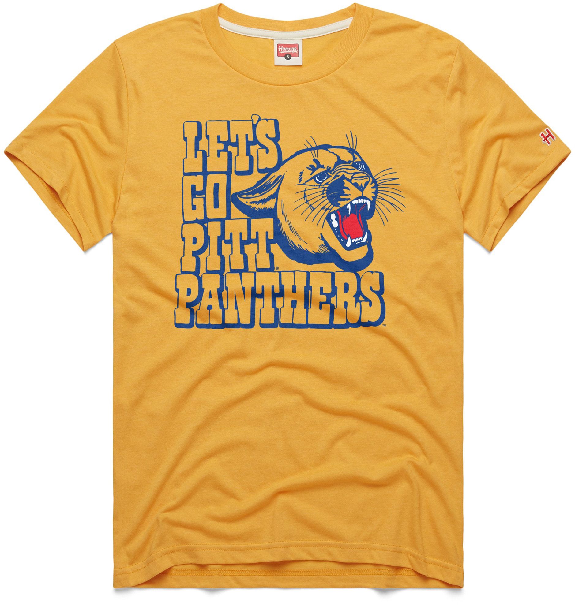 HOMAGE Men's Pitt Panthers Gold Let's Go Pitt T-Shirt
