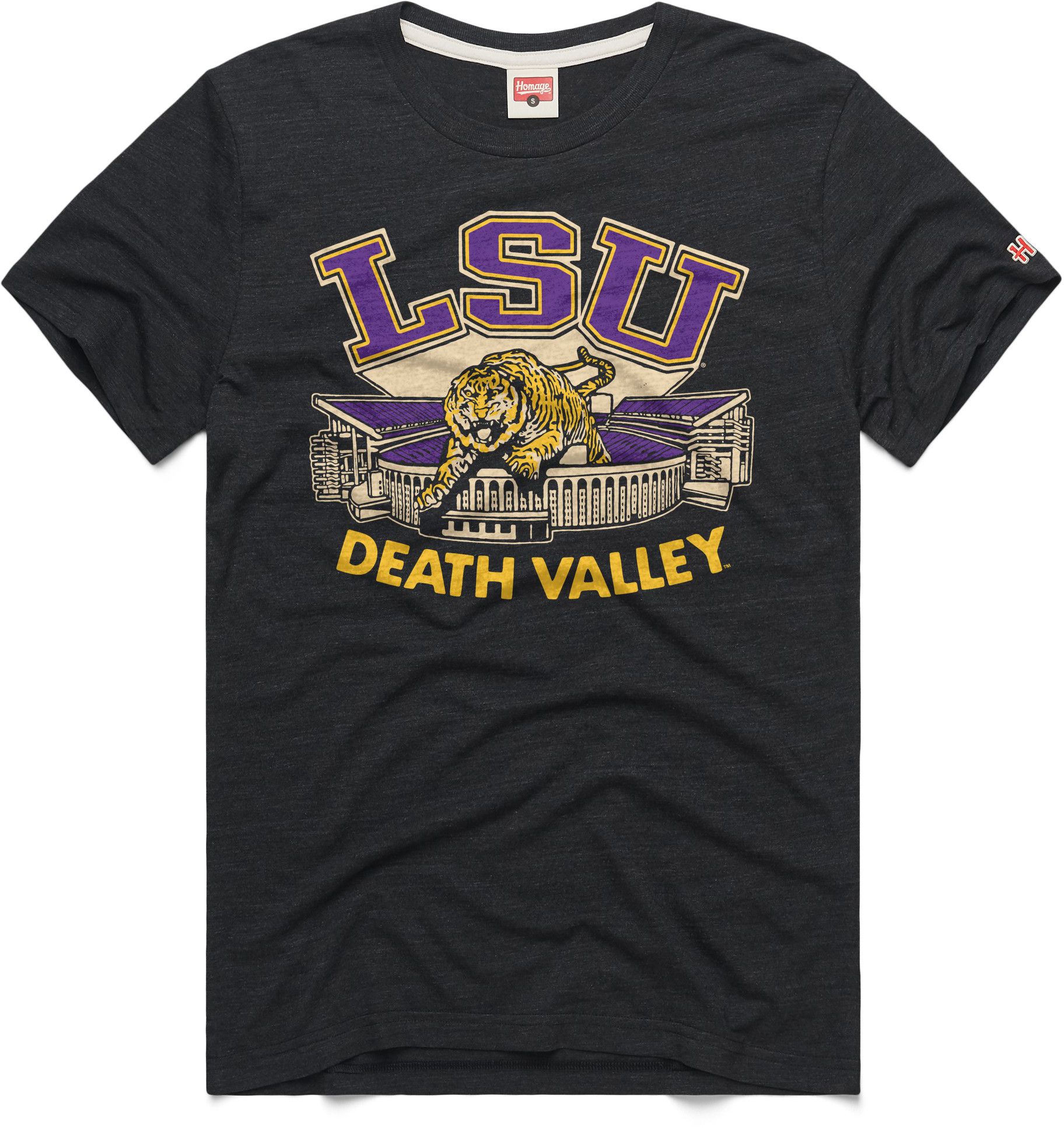 HOMAGE Men's LSU Tigers Charcoal Death Valley T-Shirt