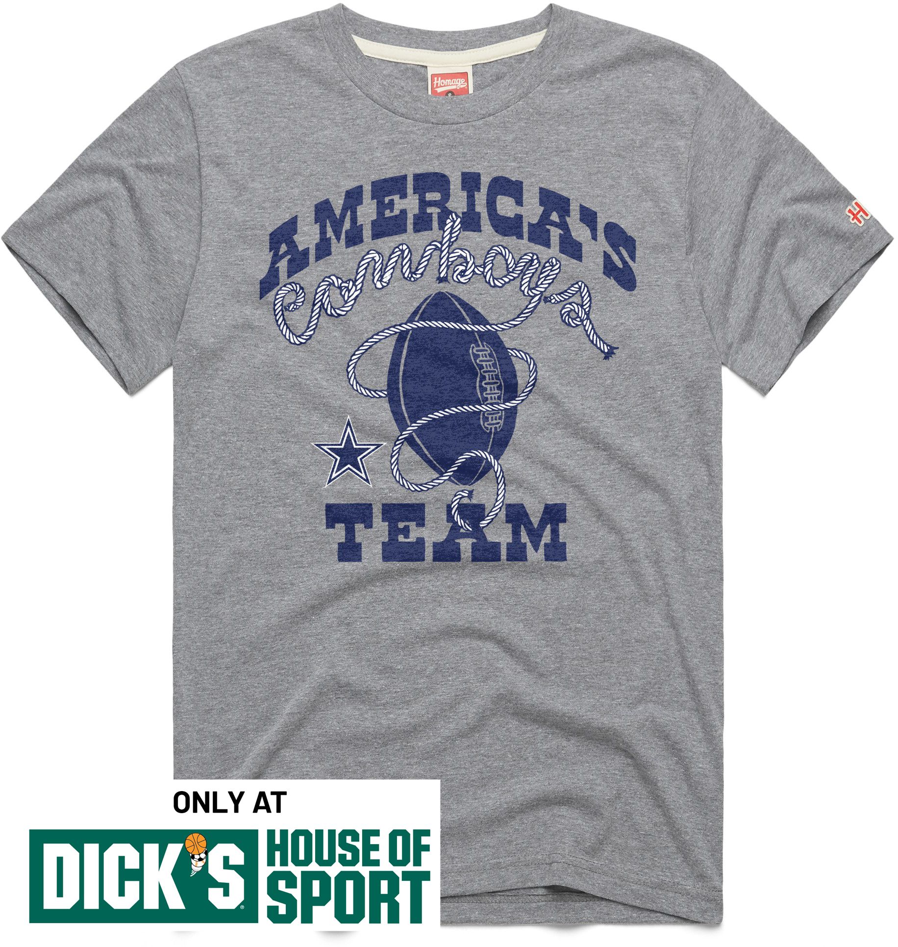 HOMAGE Men's Dallas Cowboys Grey America's Team T-Shirt