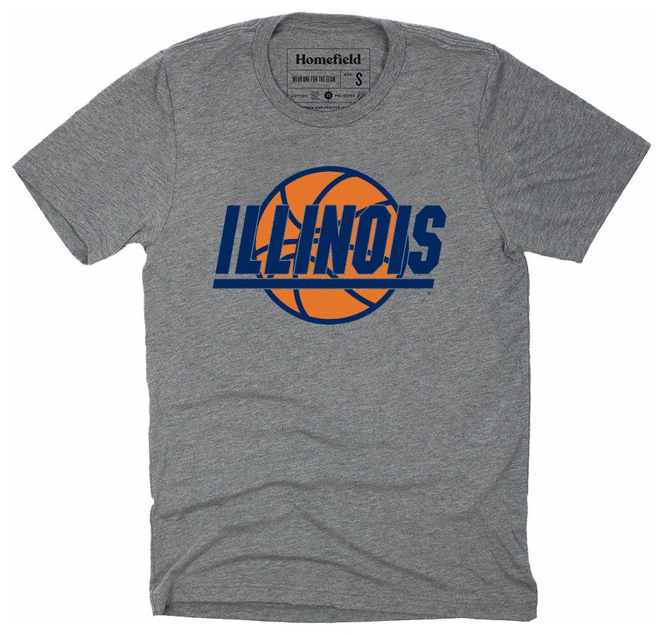 Homefield Men's Illinois Fighting Illini Grey Basketball T-Shirt