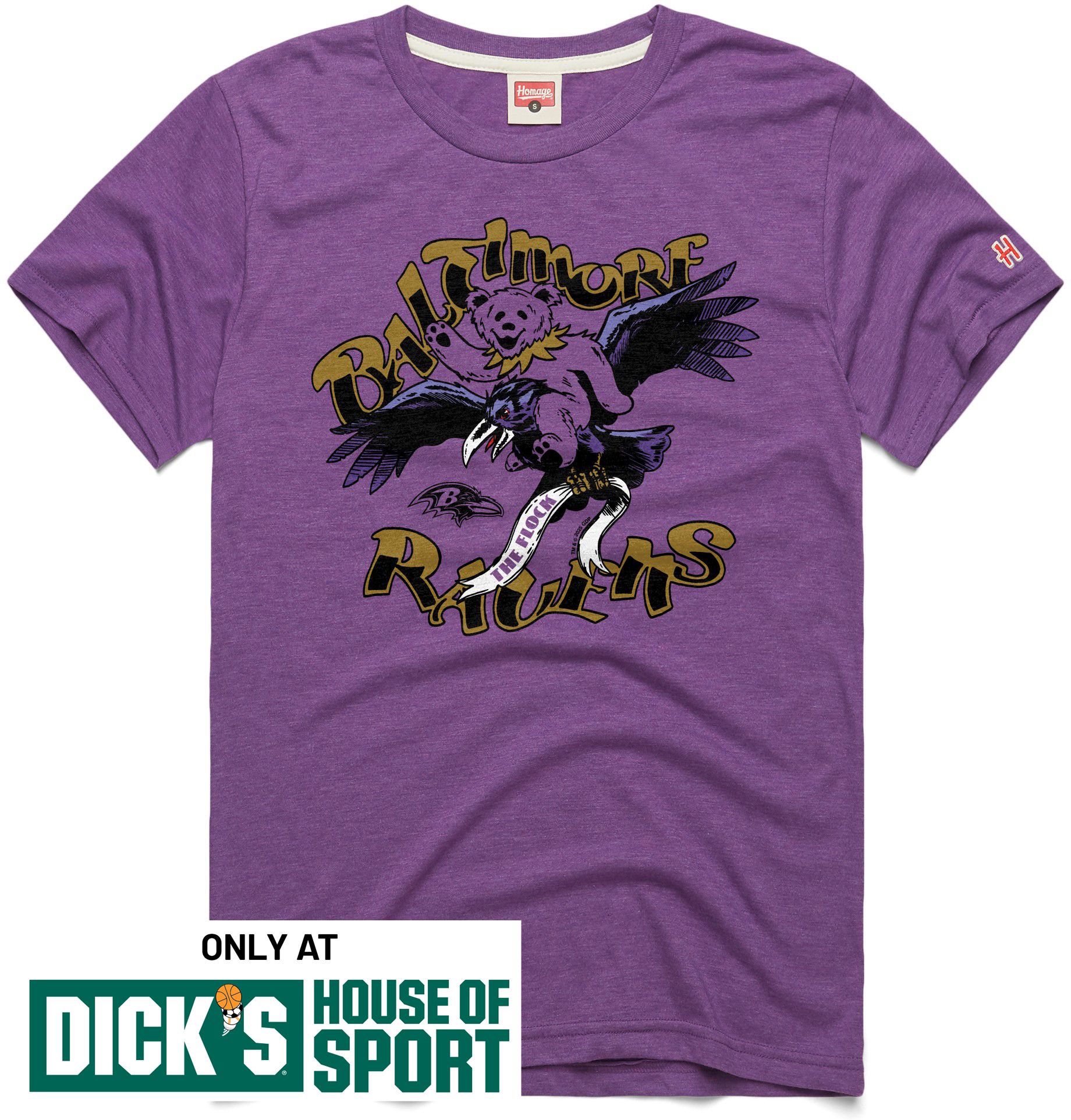 HOMAGE Men's Baltimore Ravens Royal Purple Grateful Dead T-Shirt