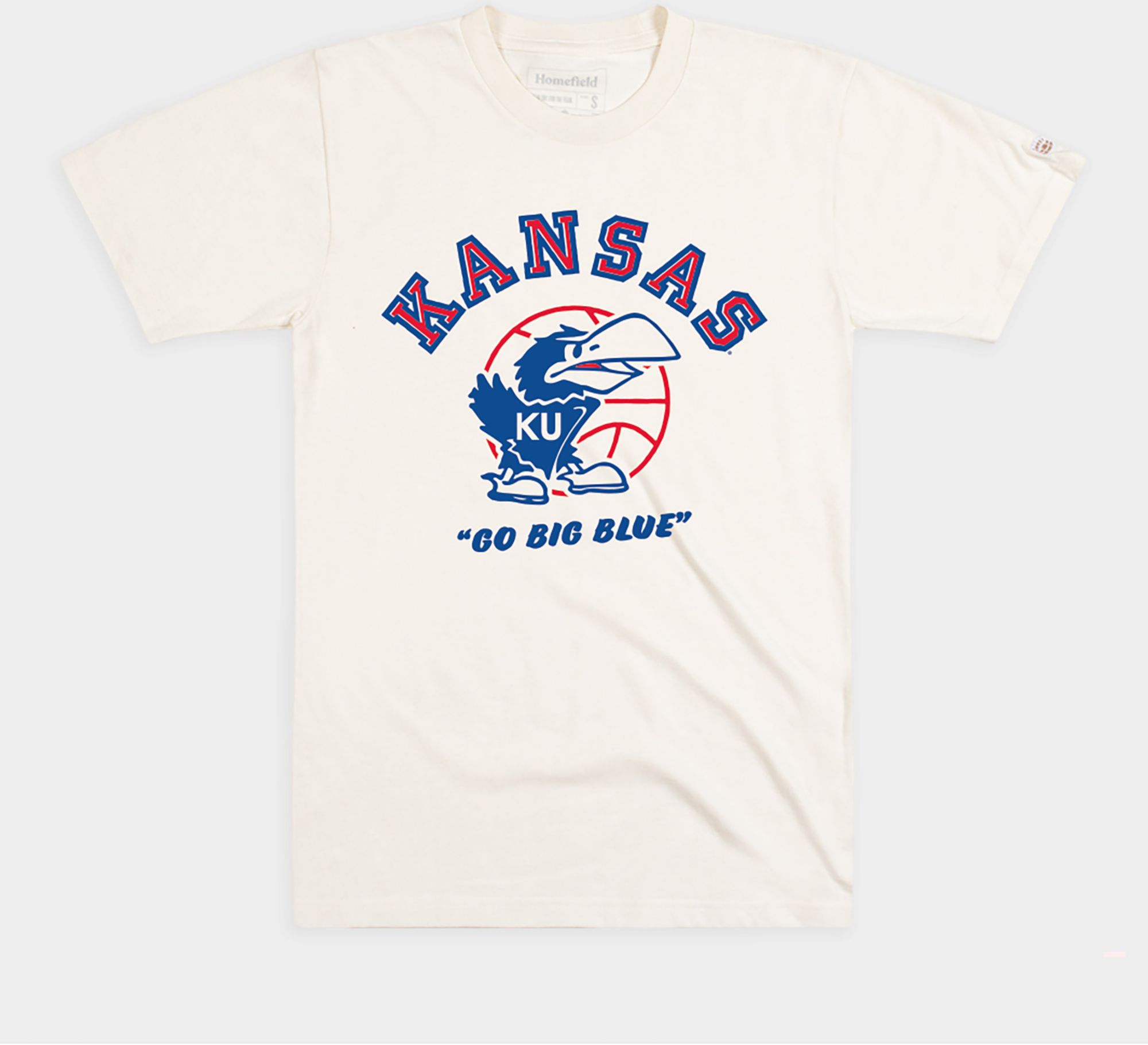 Homefield Men's Kansas Jayhawks Cream Go Big Blue T-Shirt